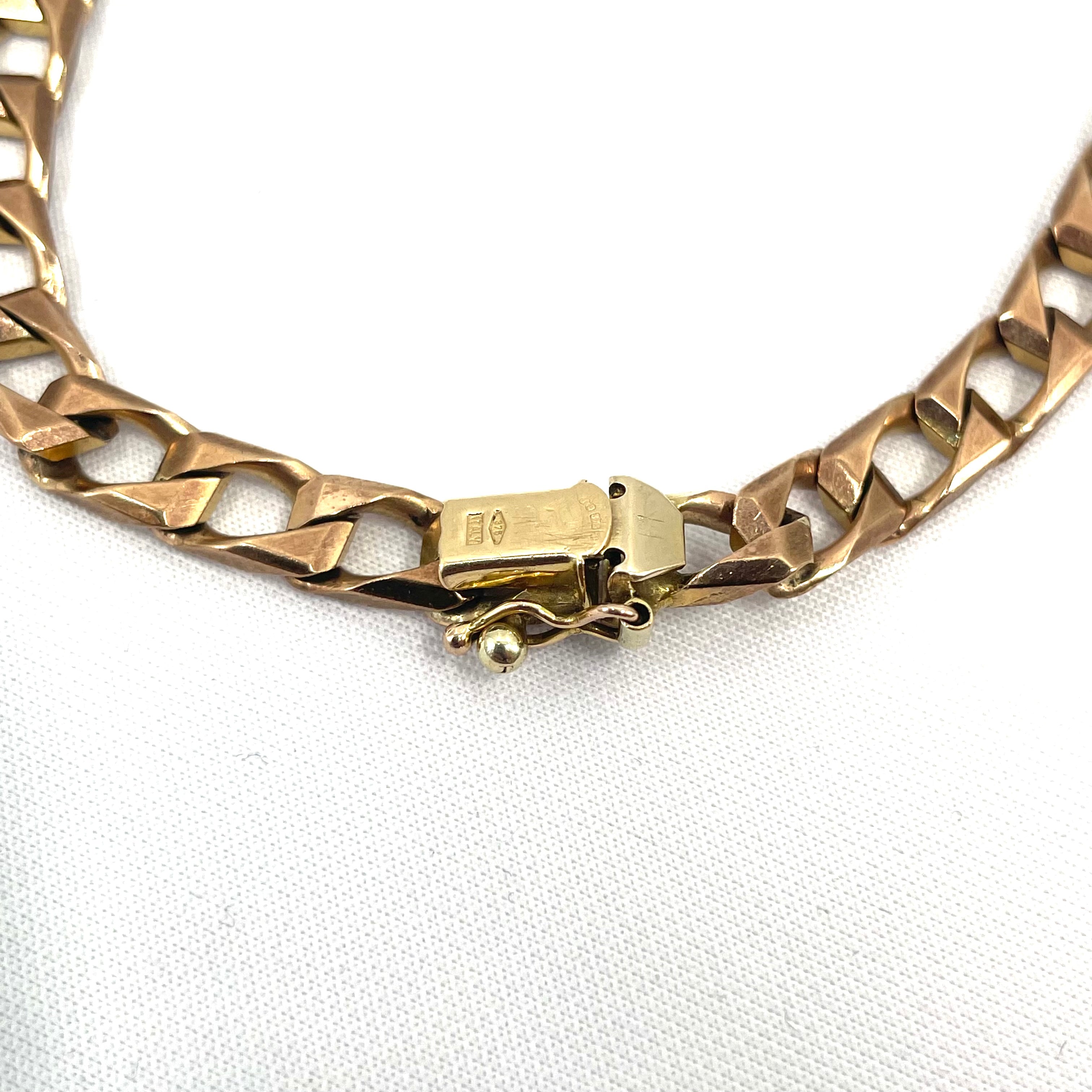 9CT Rose Gold Box Curb Bracelet 8.5" 5mm
