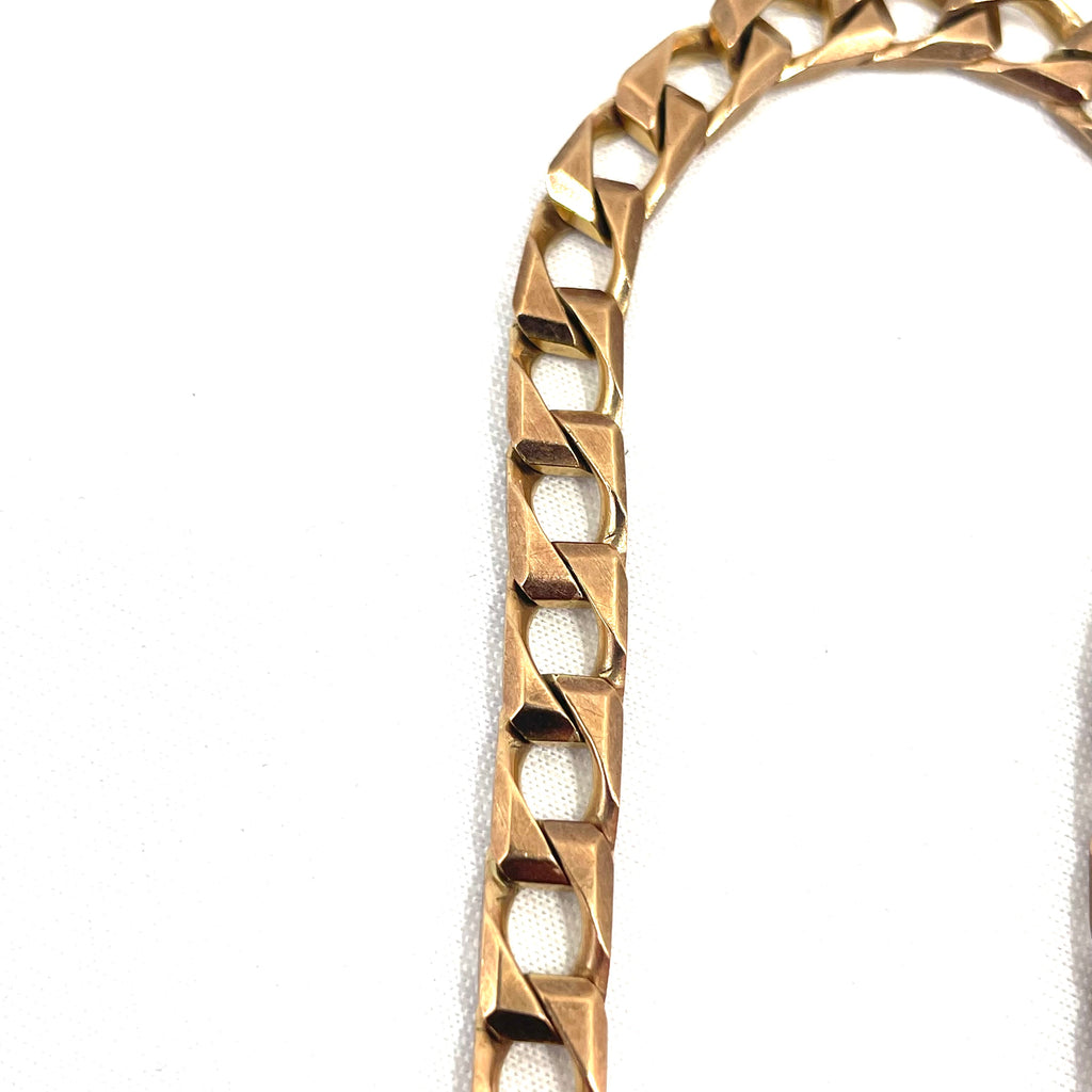 9CT Rose Gold Box Curb Bracelet 8.5" 5mm