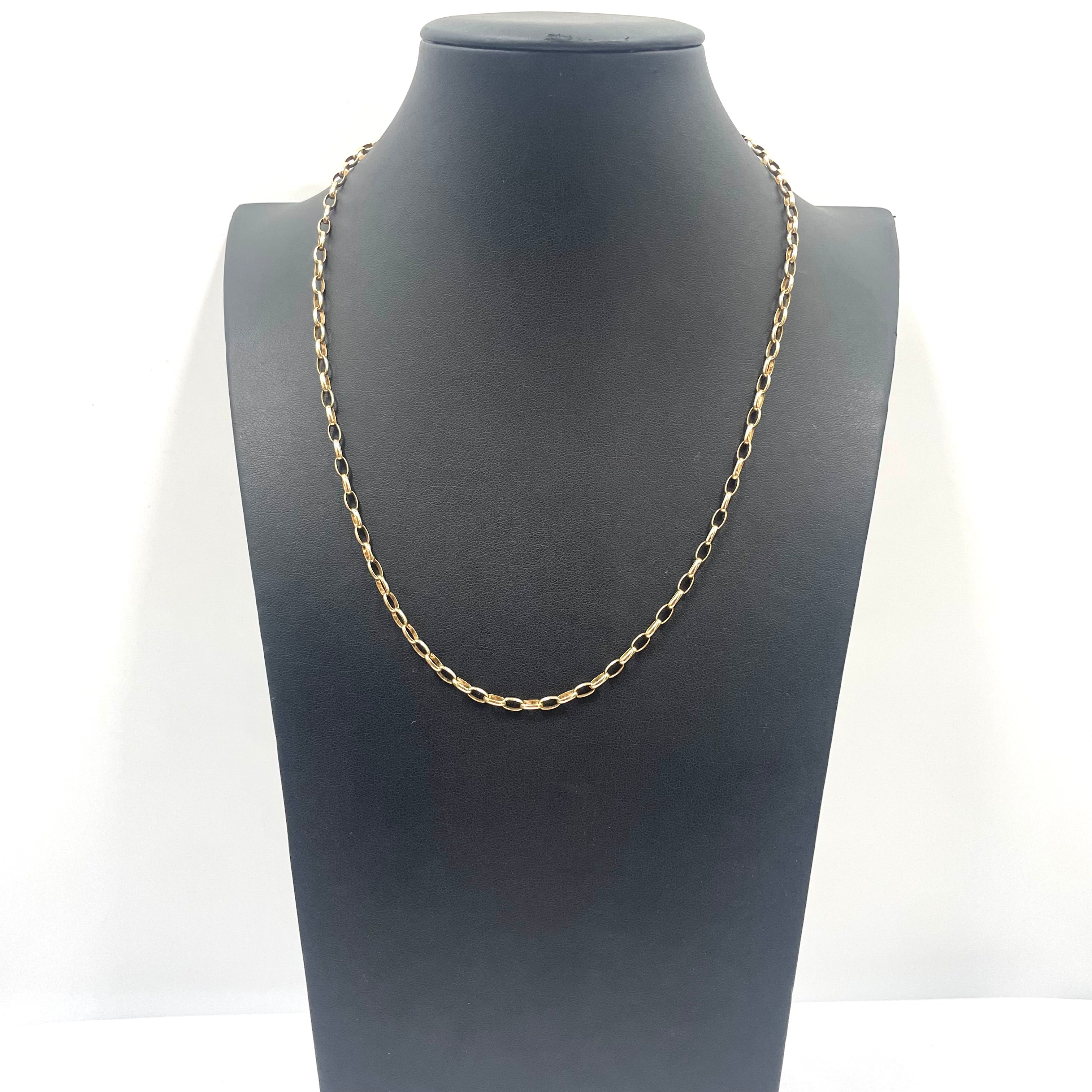 9ct Gold Oval Link Chain 20" 3mm