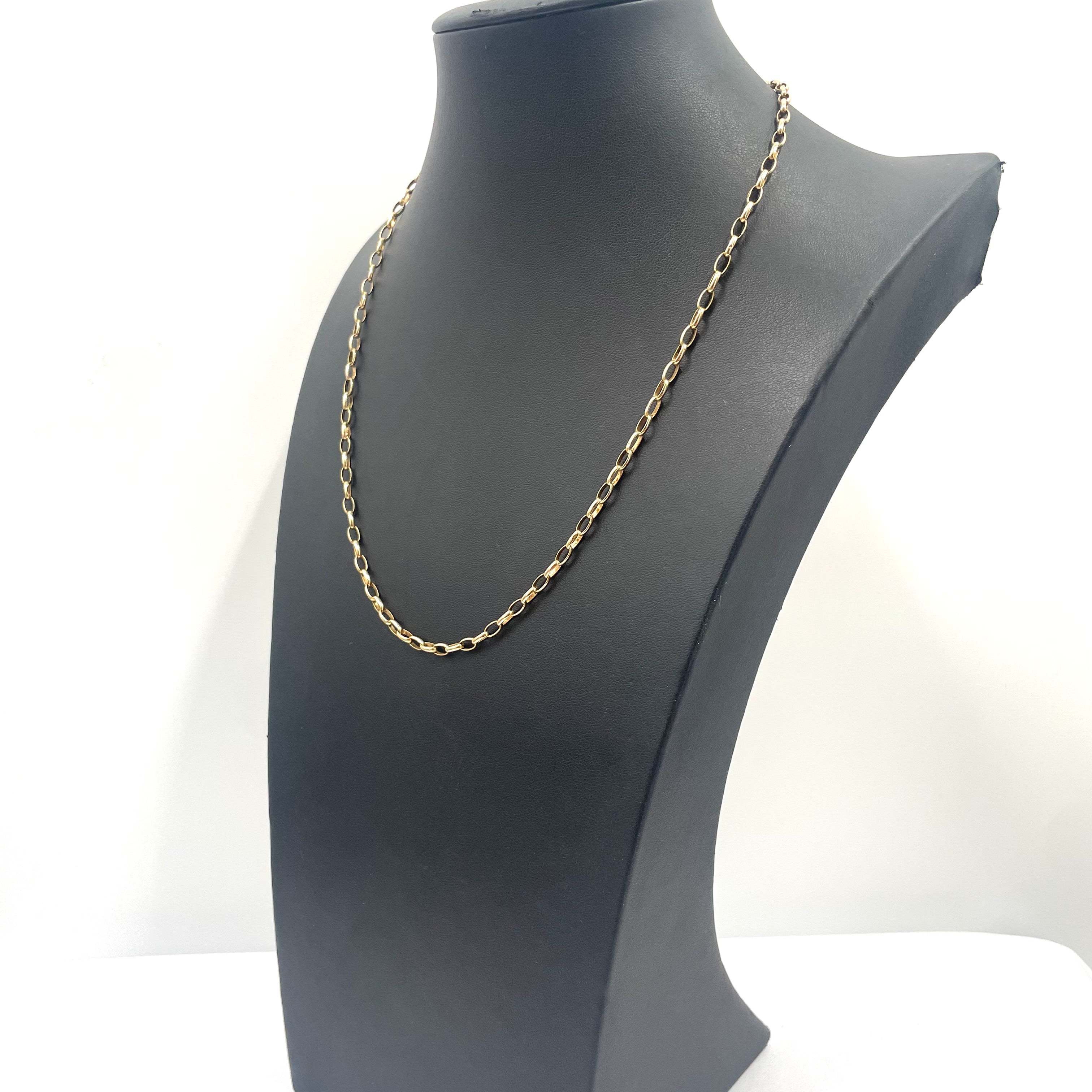 9ct Gold Oval Link Chain 20" 3mm