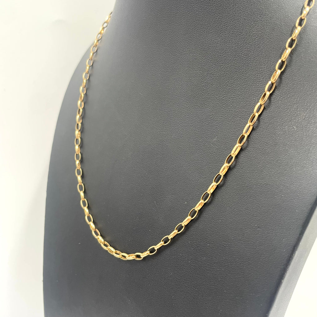 9ct Gold Oval Link Chain 20" 3mm