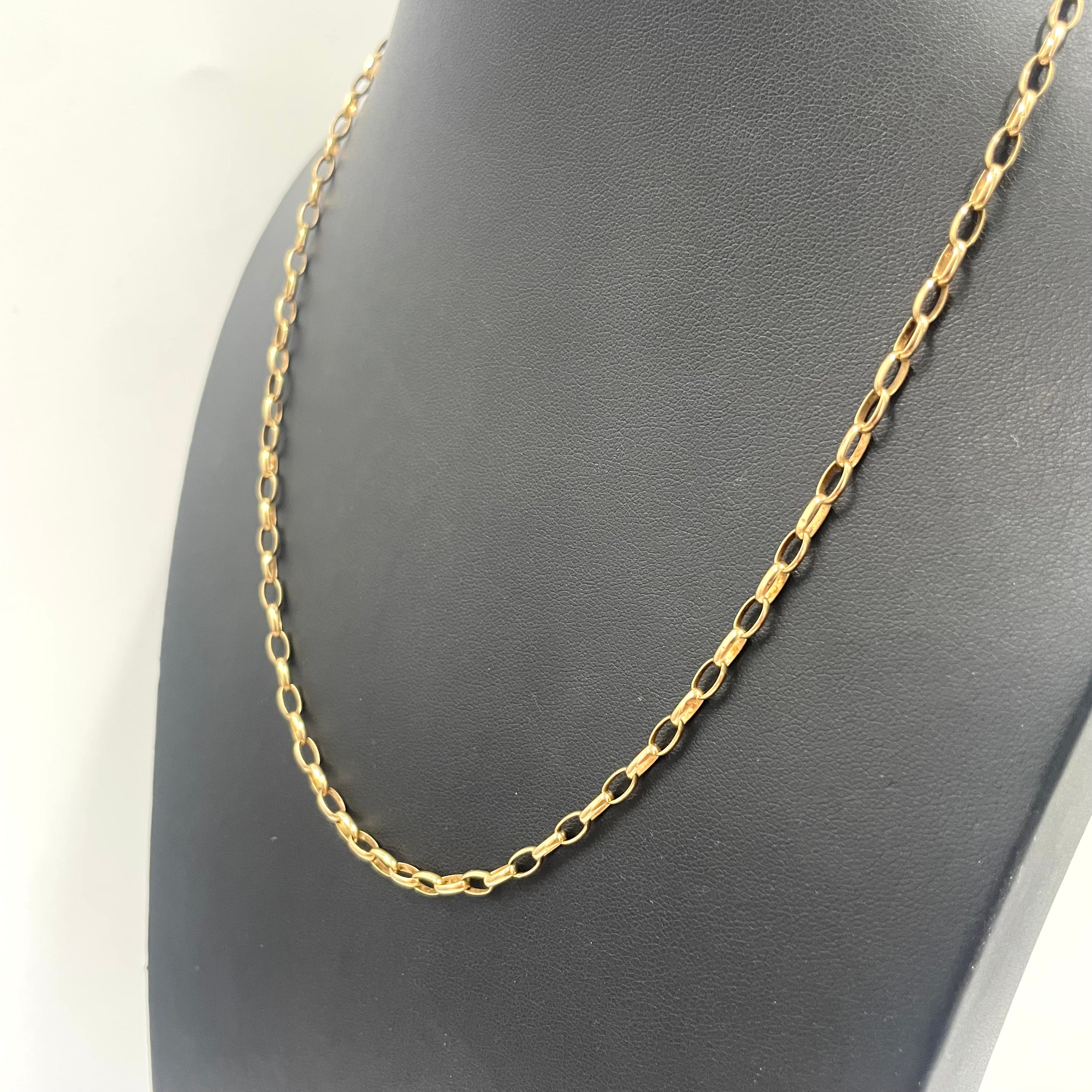 9ct Gold Oval Link Chain 20" 3mm