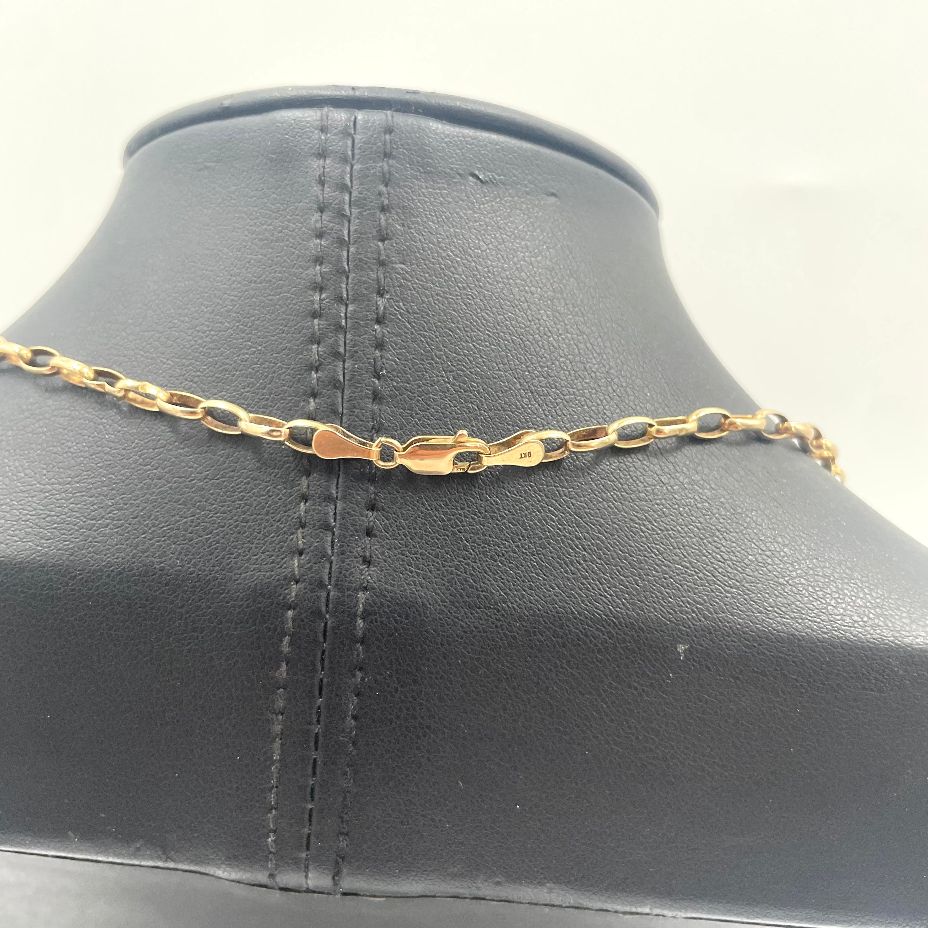 9ct Gold Oval Link Chain 20" 3mm