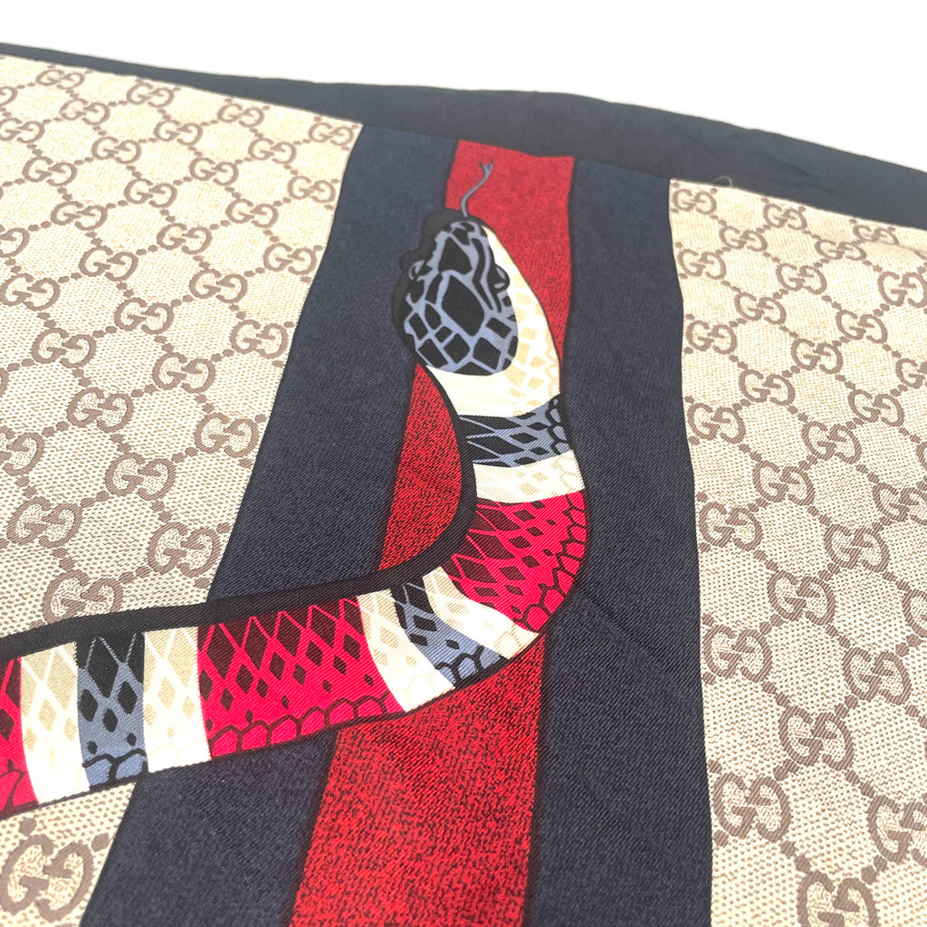 Gucci GG Supreme Snake Print Scarf – Box Included