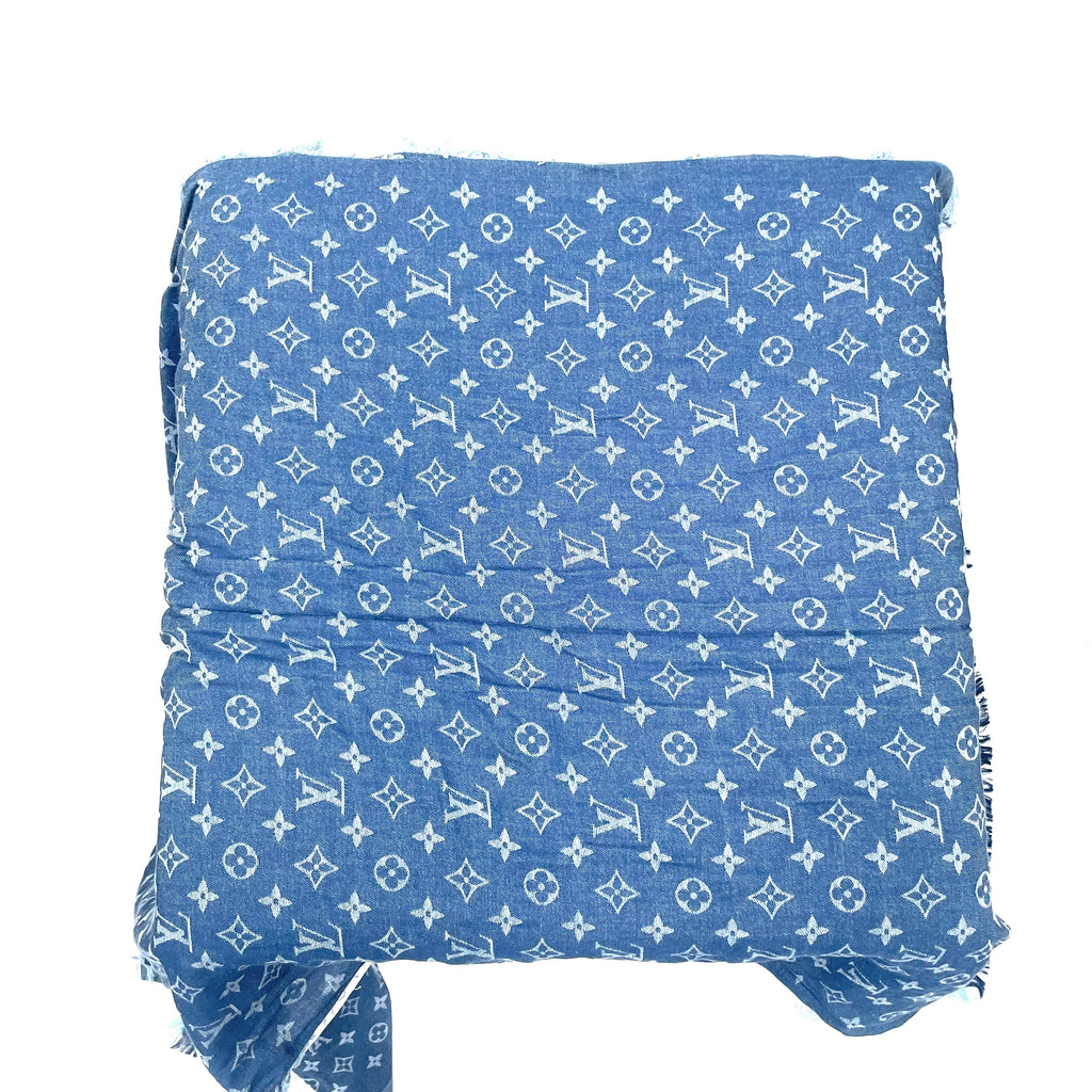 Louis Vuitton Monogram Denim-Effect Scarf – Blue