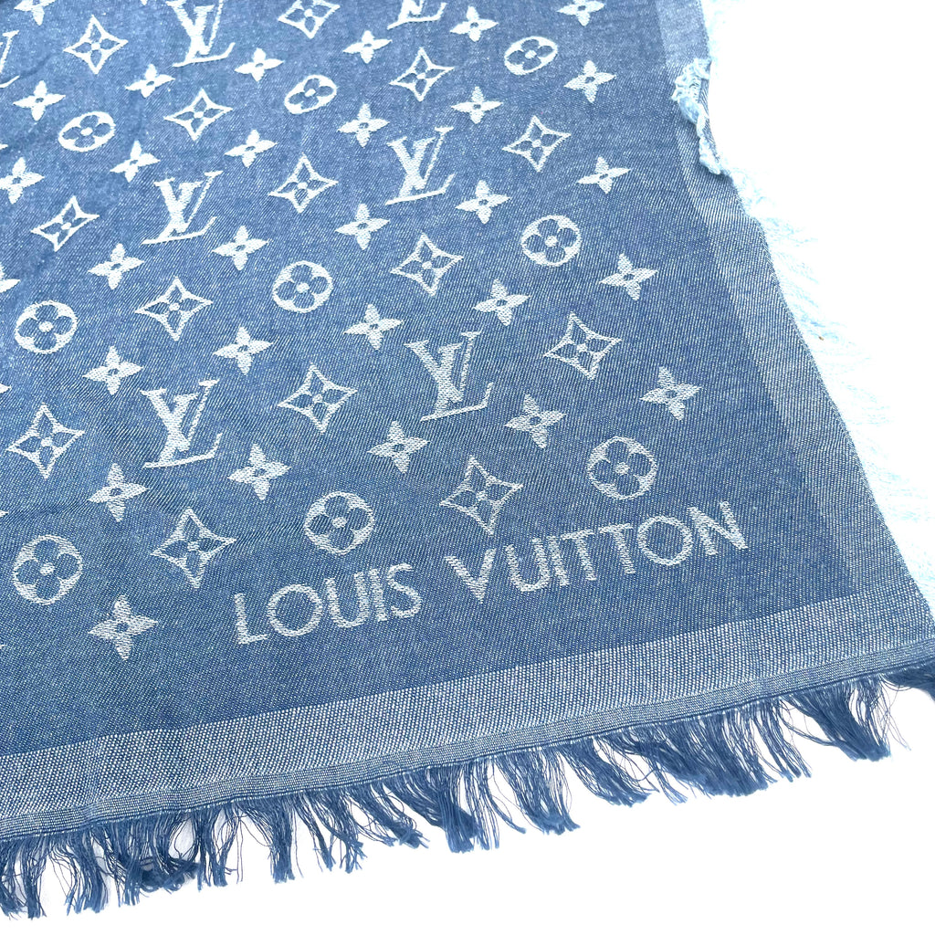 Louis Vuitton Monogram Denim-Effect Scarf – Blue