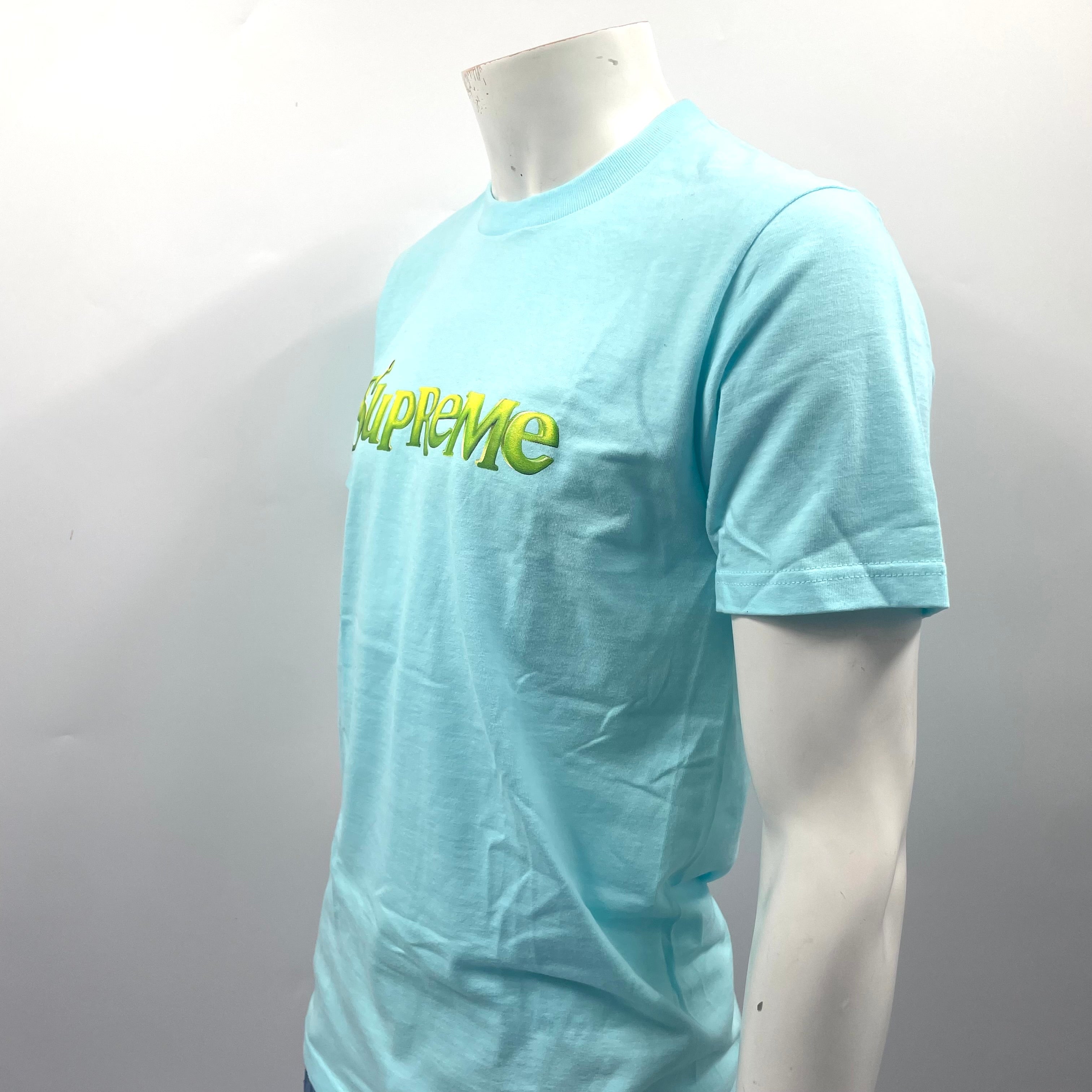 Supreme Tee — Light Blue with Green/Yellow Logo