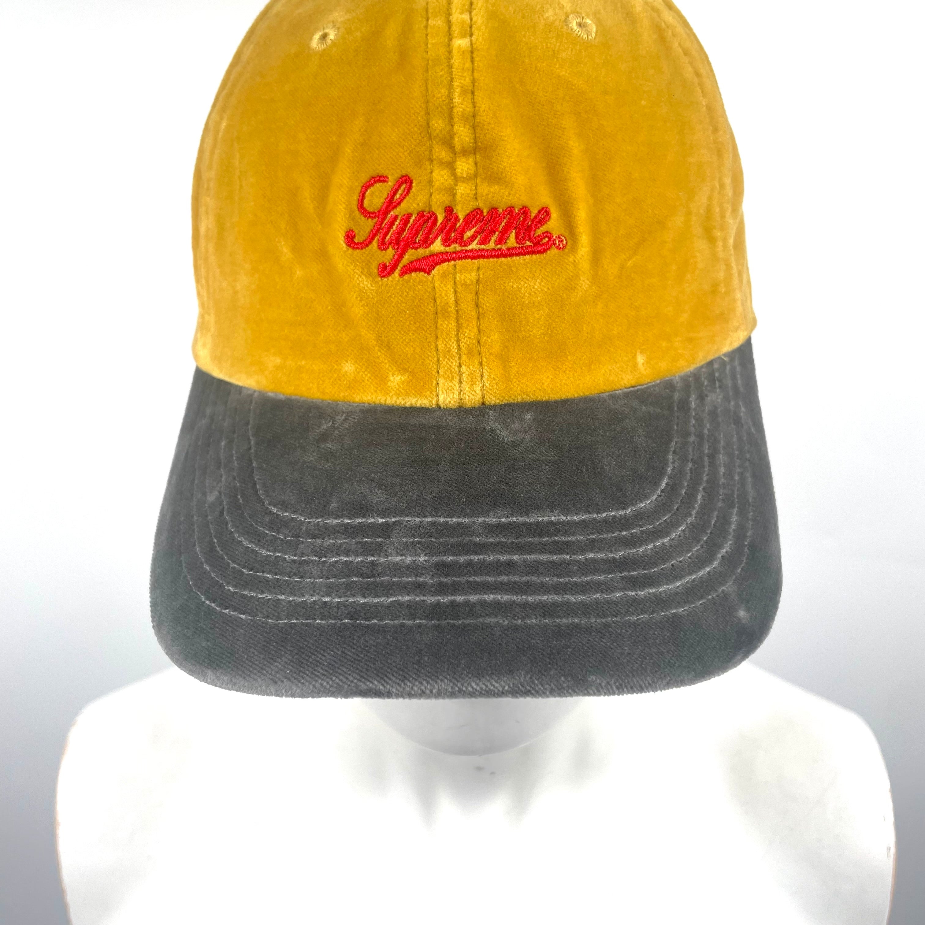 Supreme Yellow & Black Velvet Cap