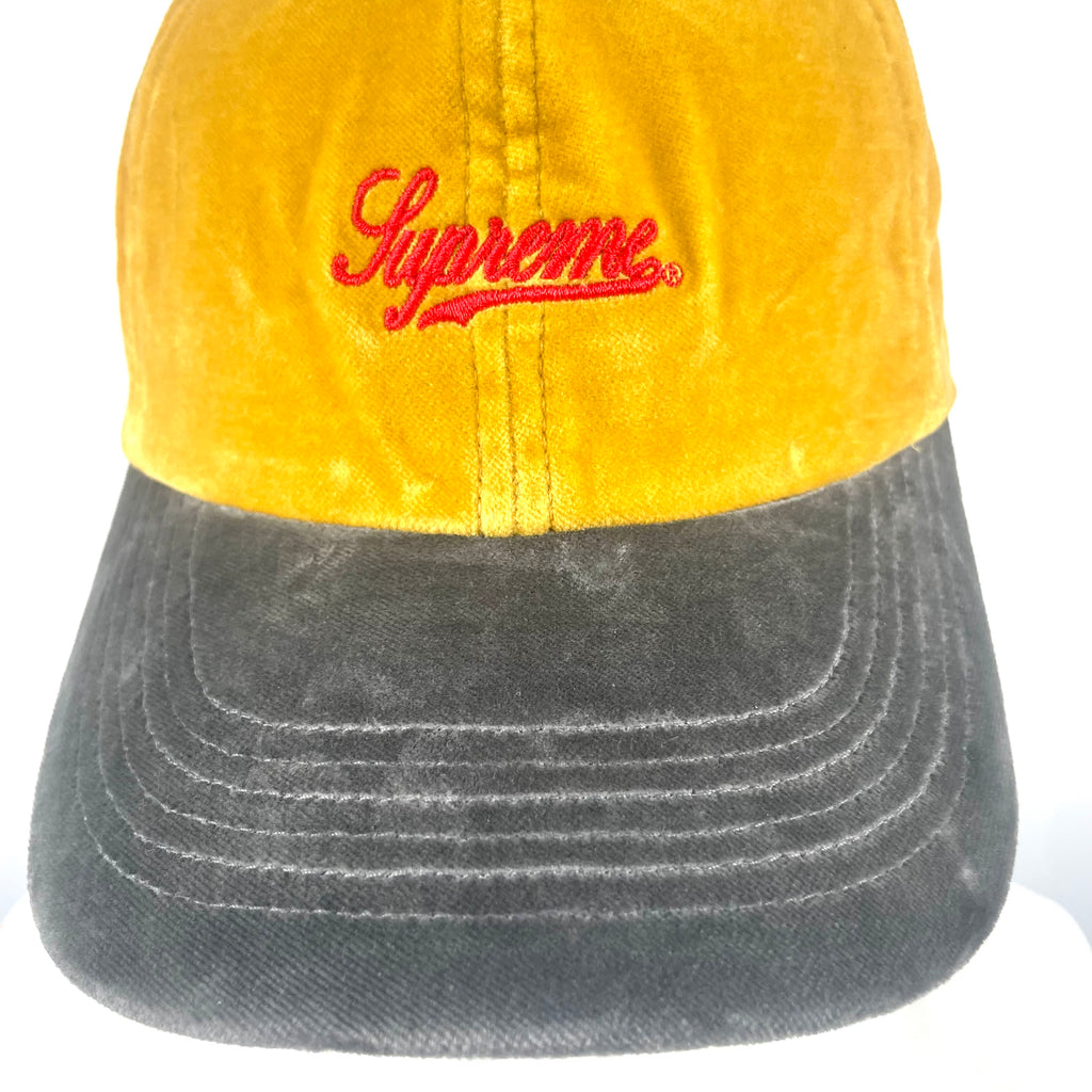 Supreme Yellow & Black Velvet Cap