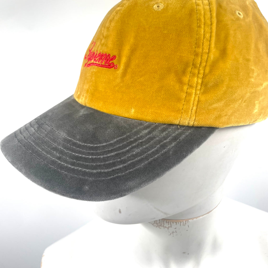 Supreme Yellow & Black Velvet Cap