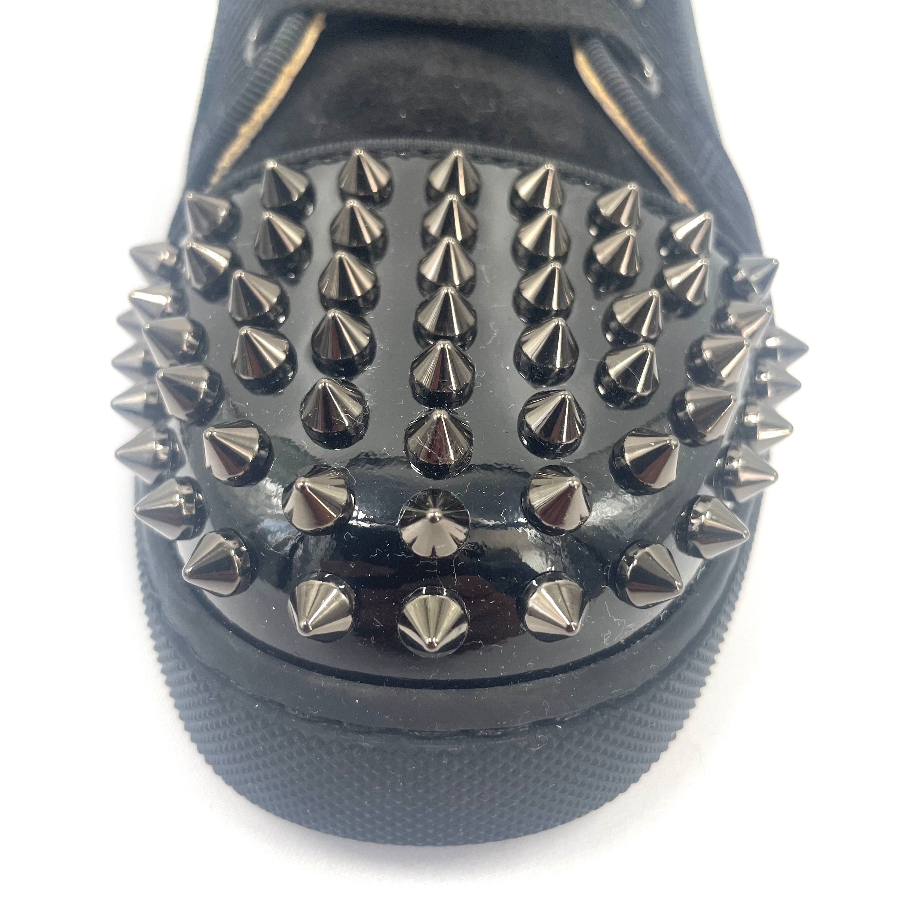 Christian Louboutin Black Spike High-Top Sneakers — EU 37.5