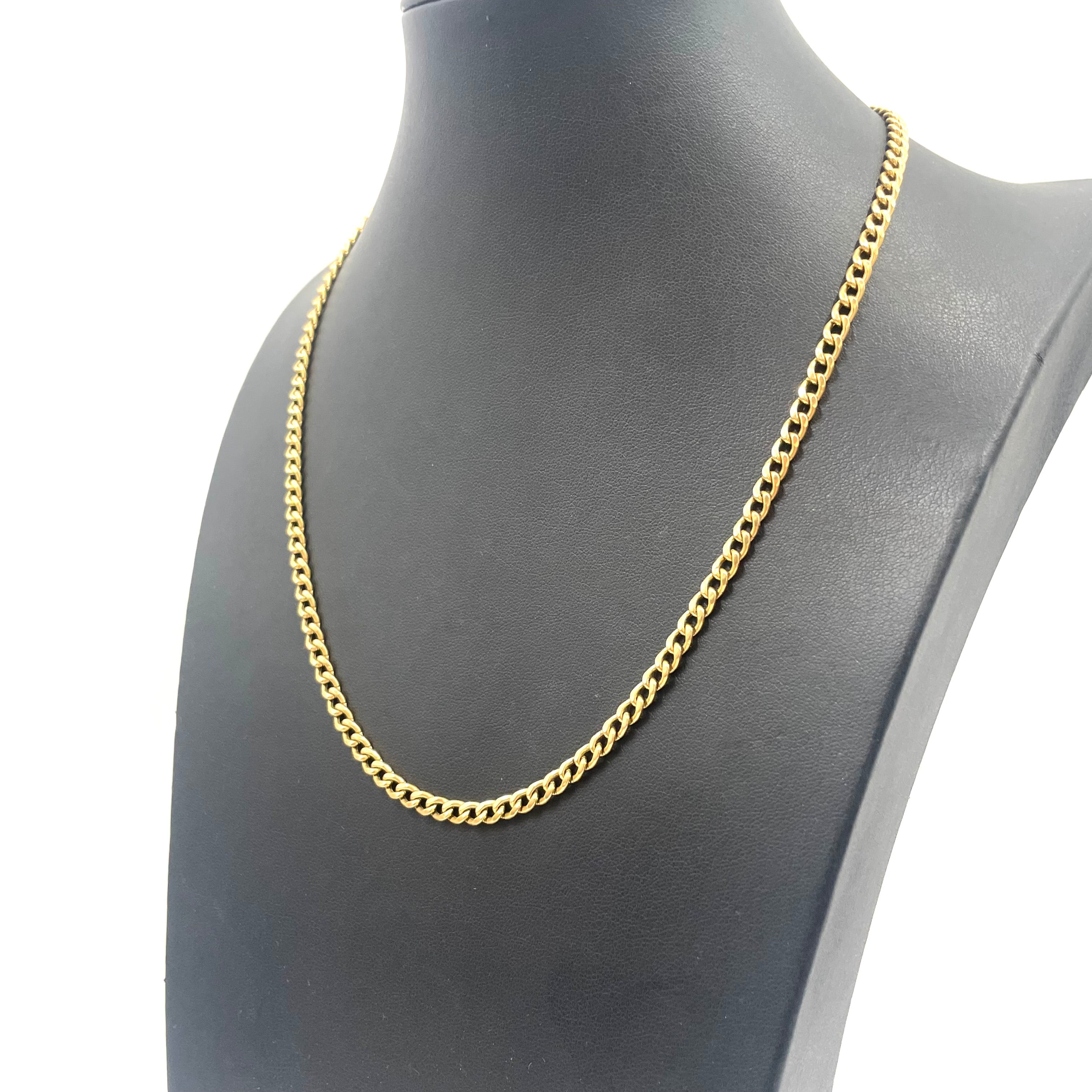9ct Yellow Gold Curb Link Chain 20" 4mm