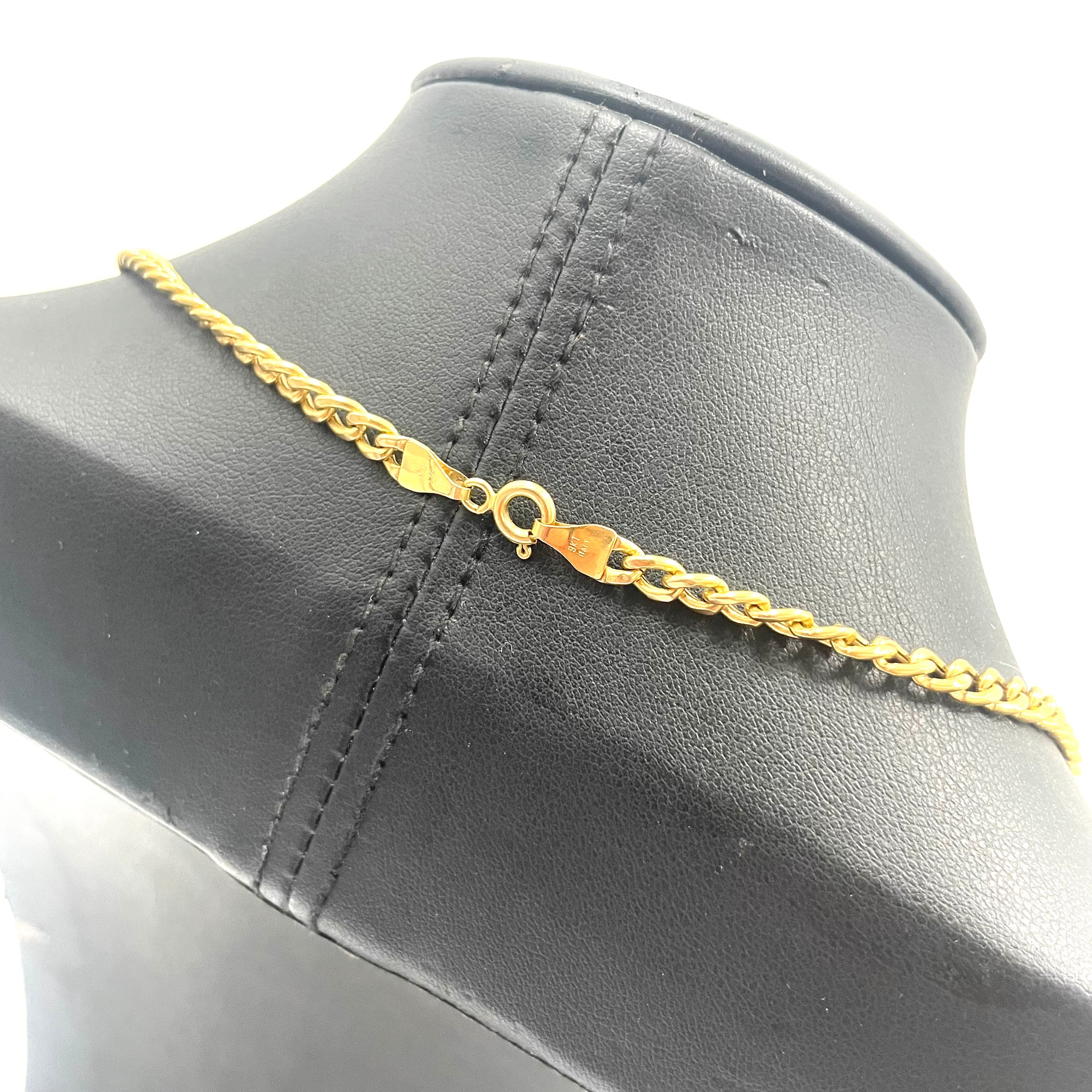 9ct Yellow Gold Curb Link Chain 20" 4mm