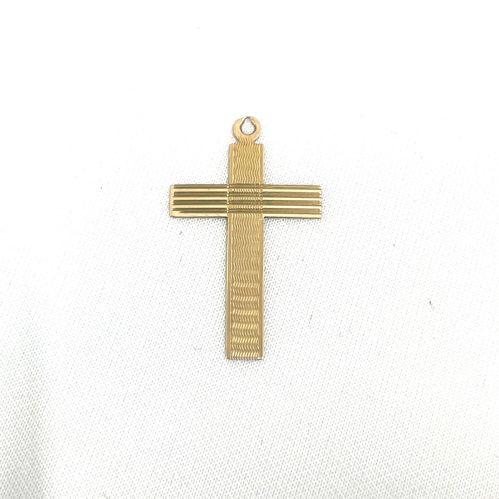 9ct Gold Textured Cross Pendant
