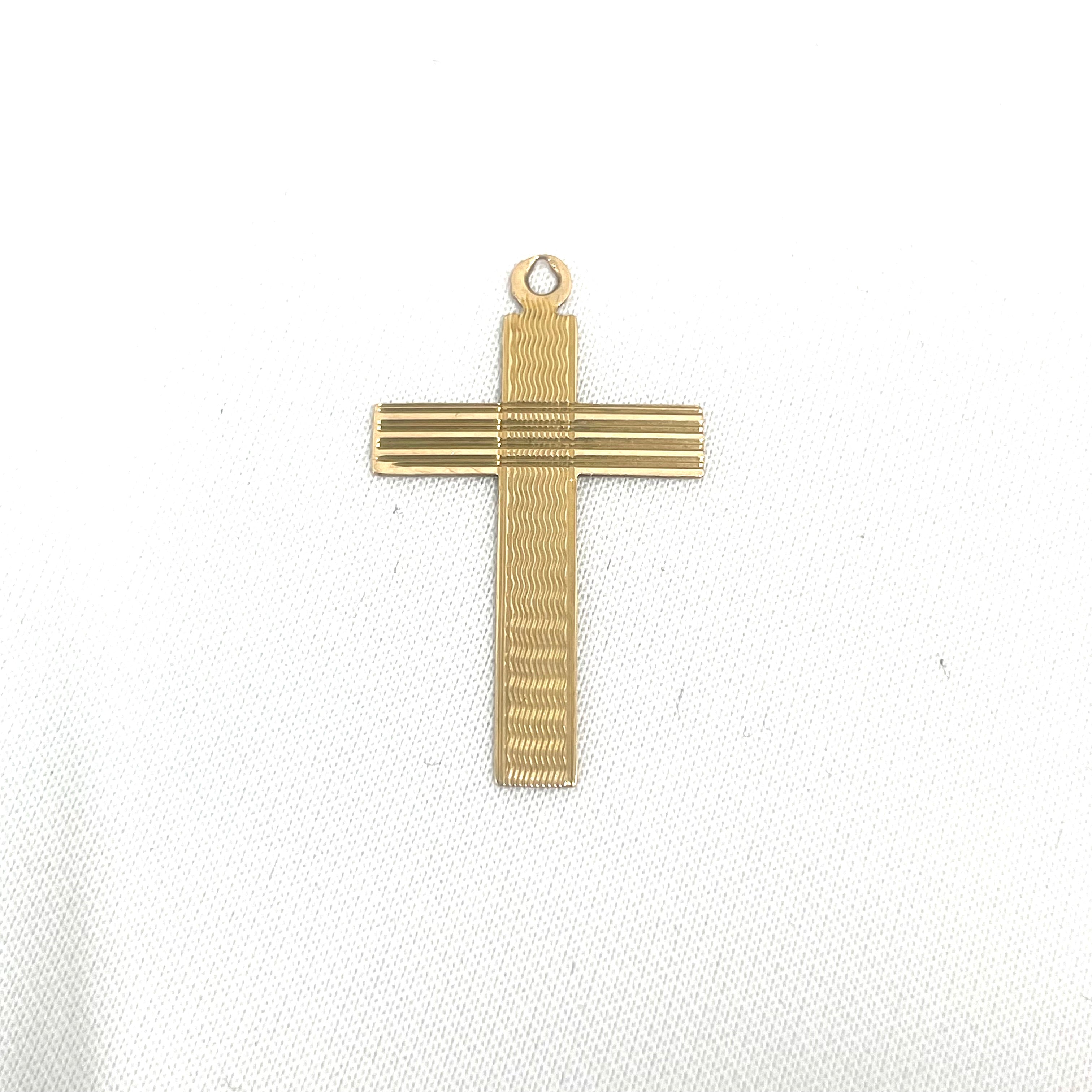9ct Gold Textured Cross Pendant