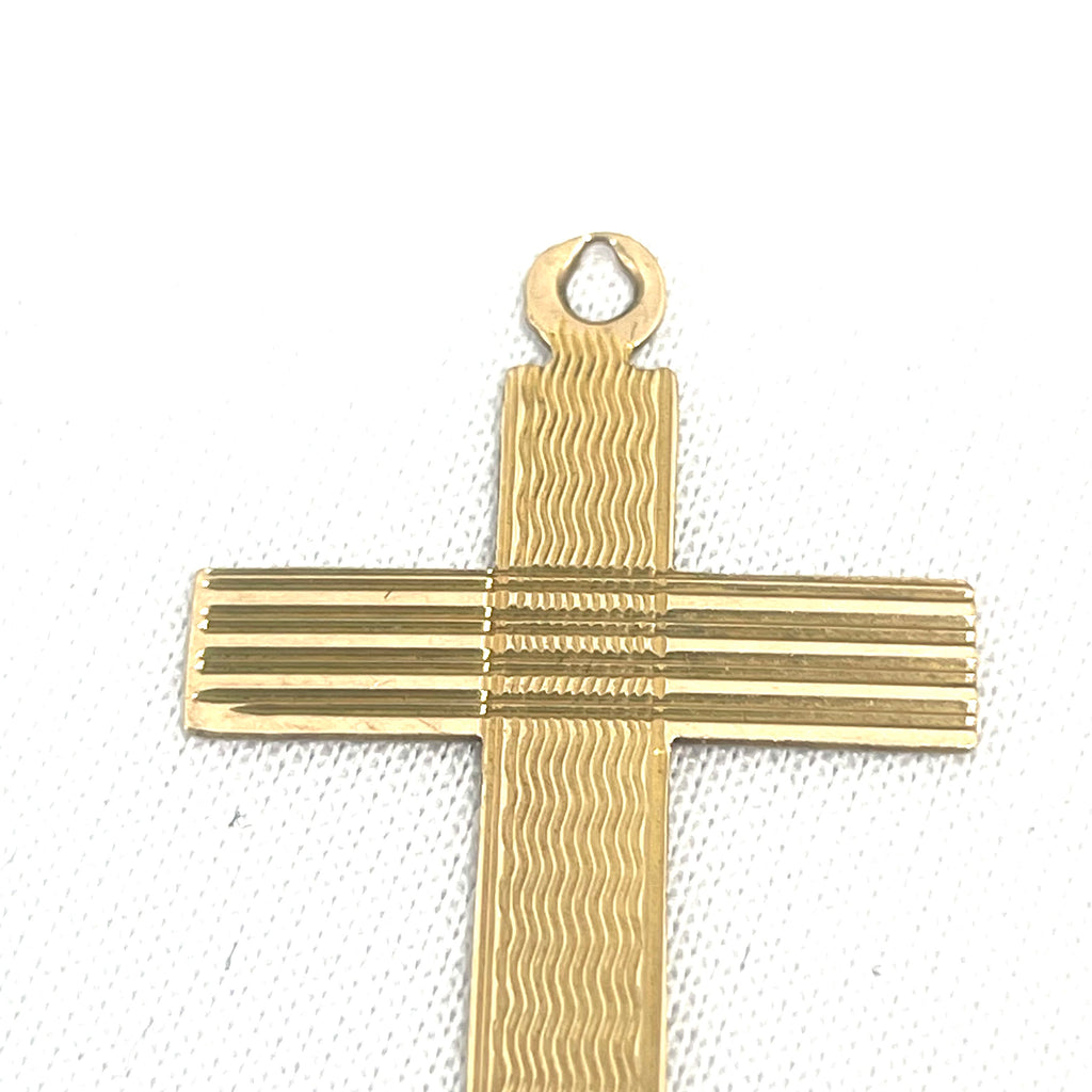 9ct Gold Textured Cross Pendant