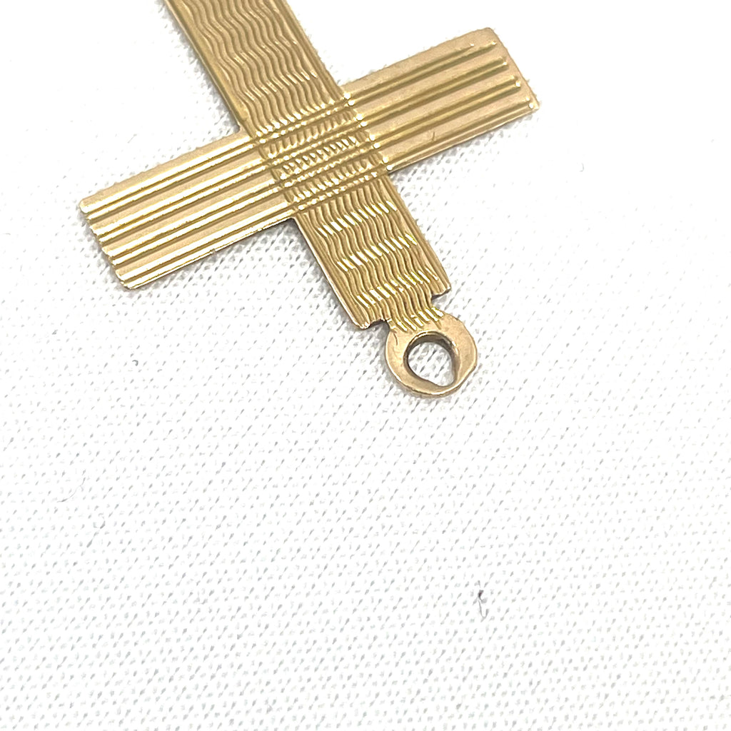 9ct Gold Textured Cross Pendant