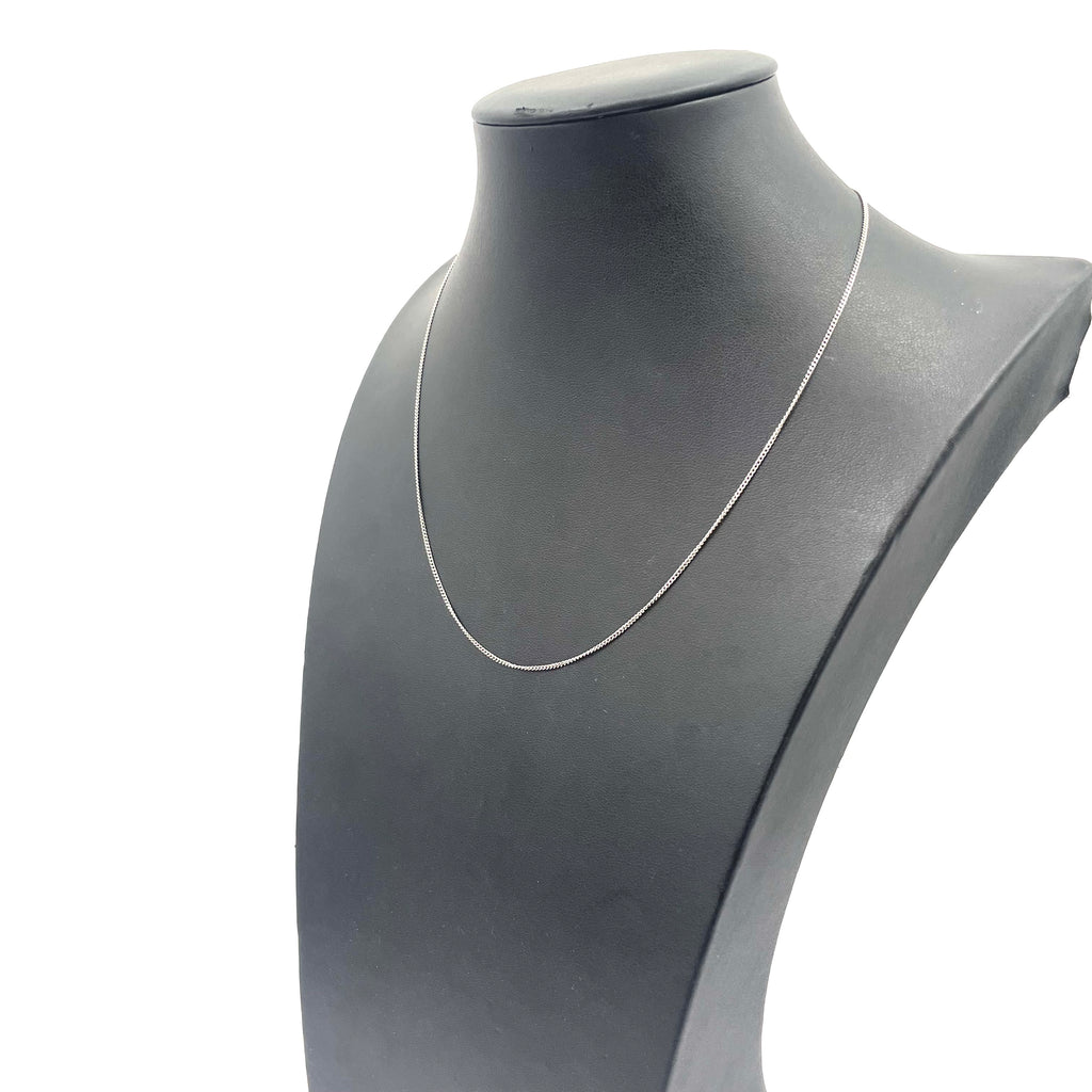 925 Silver Curb Chain 18" 1mm
