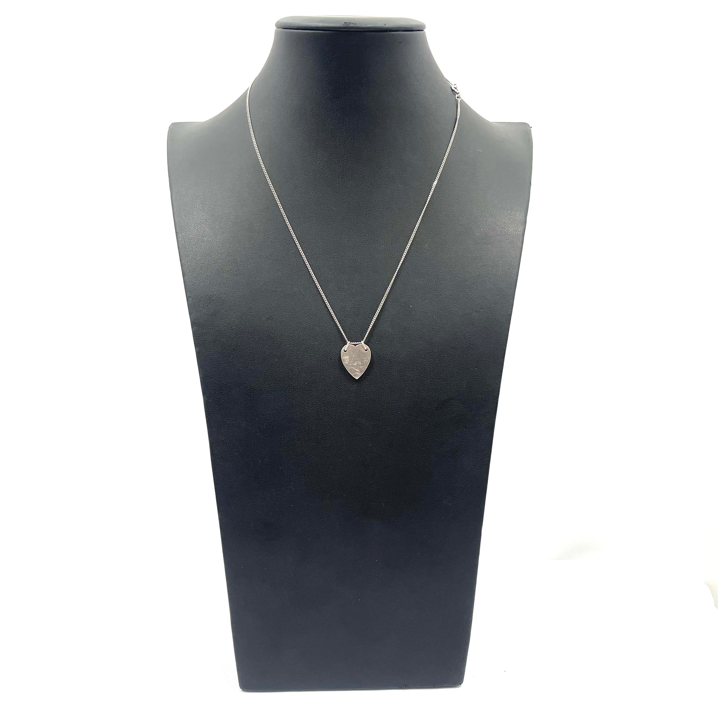 Gucci Heart Pendant with 925 Silver Curb Chain – Unofficial Combination 18" 1mm