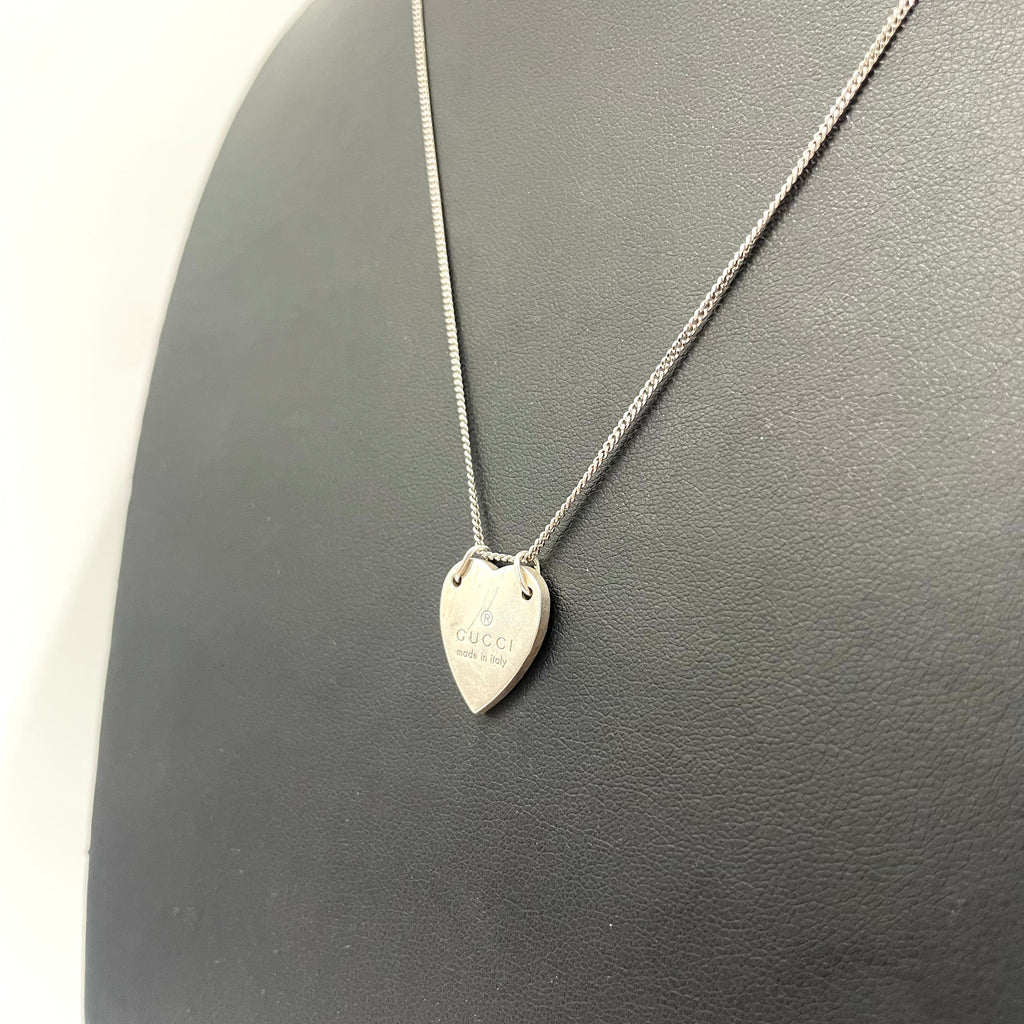 Gucci Heart Pendant with 925 Silver Curb Chain – Unofficial Combination 18" 1mm