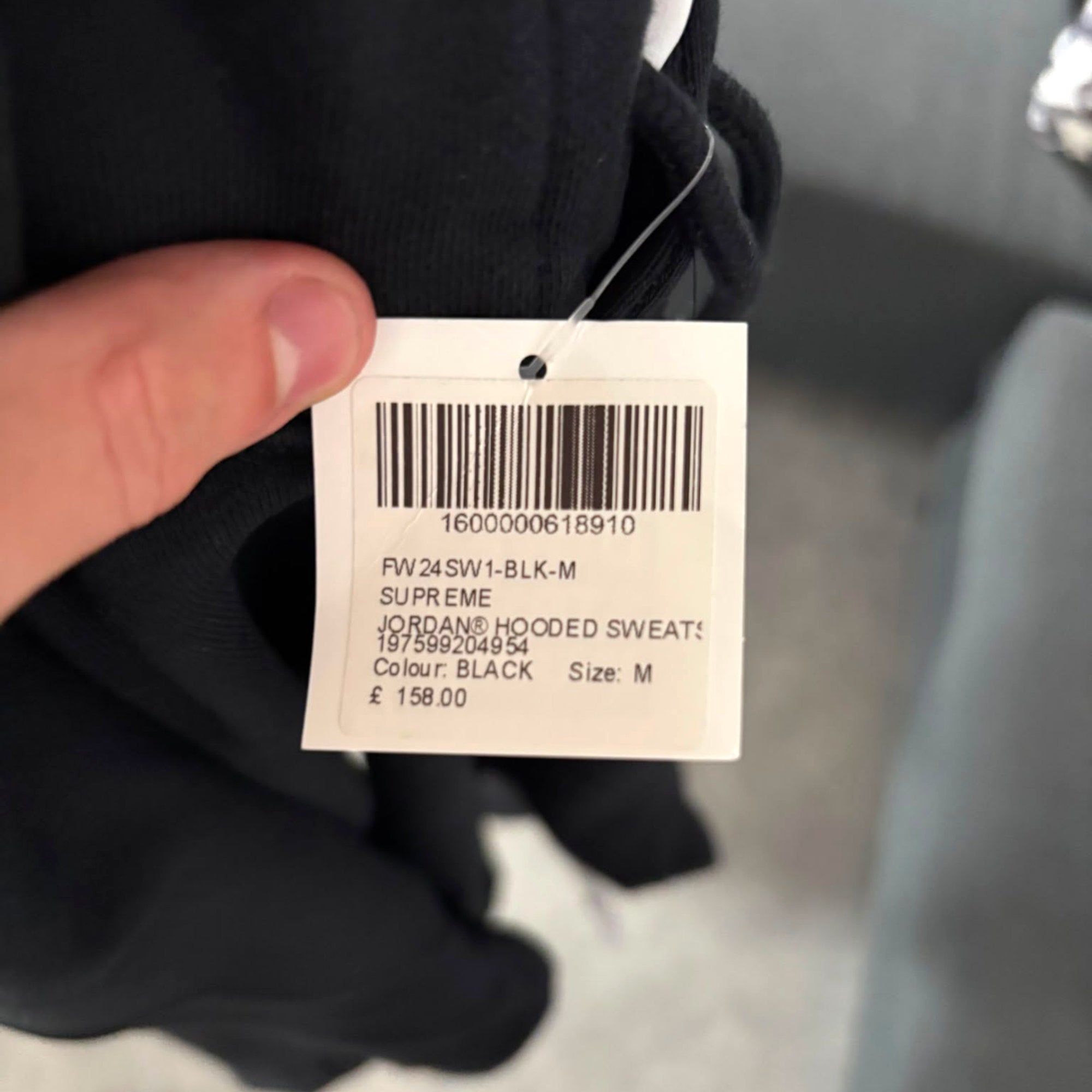 SUPREME X Jordan Hoodie Black