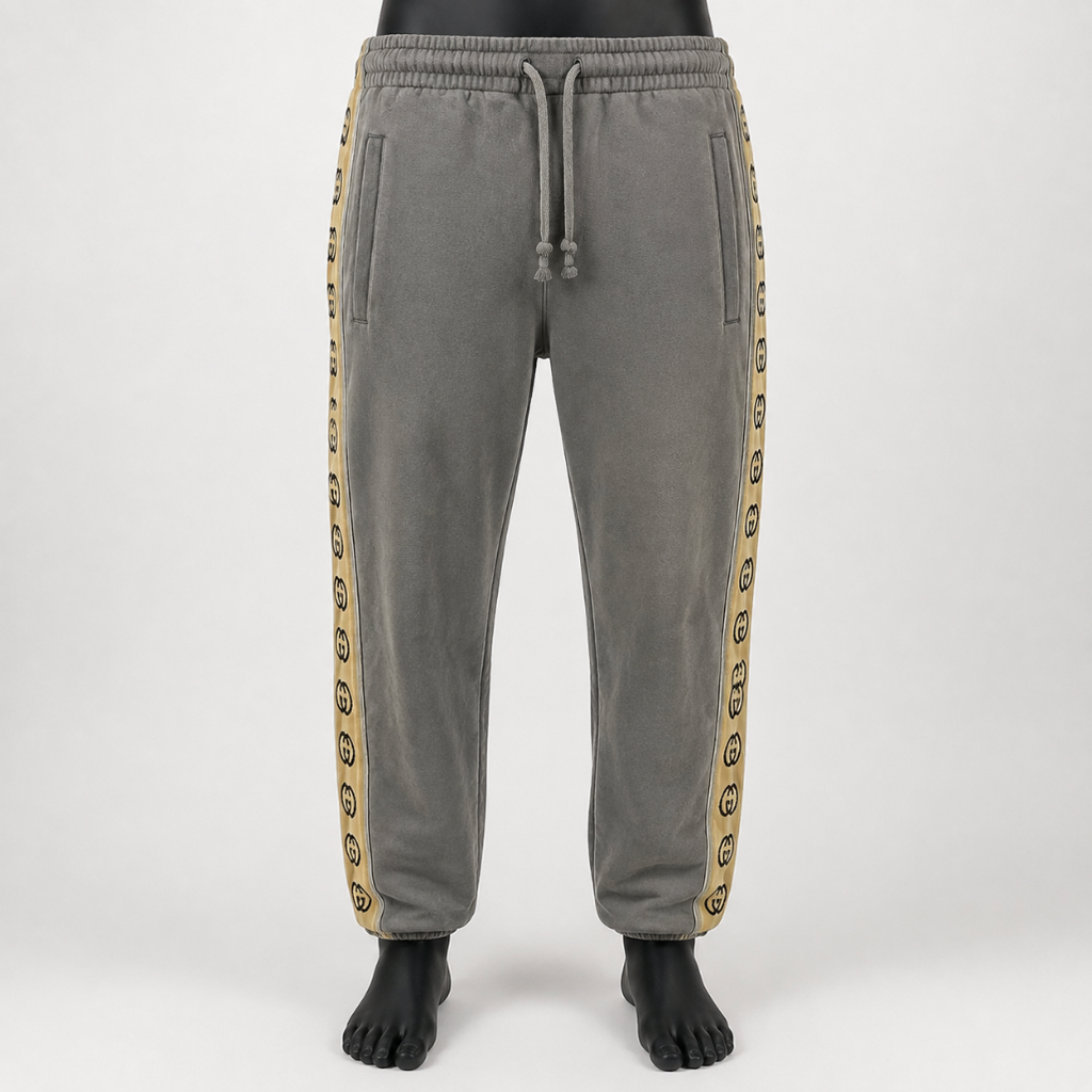 Gucci Men's GG Tape Joggers Grey