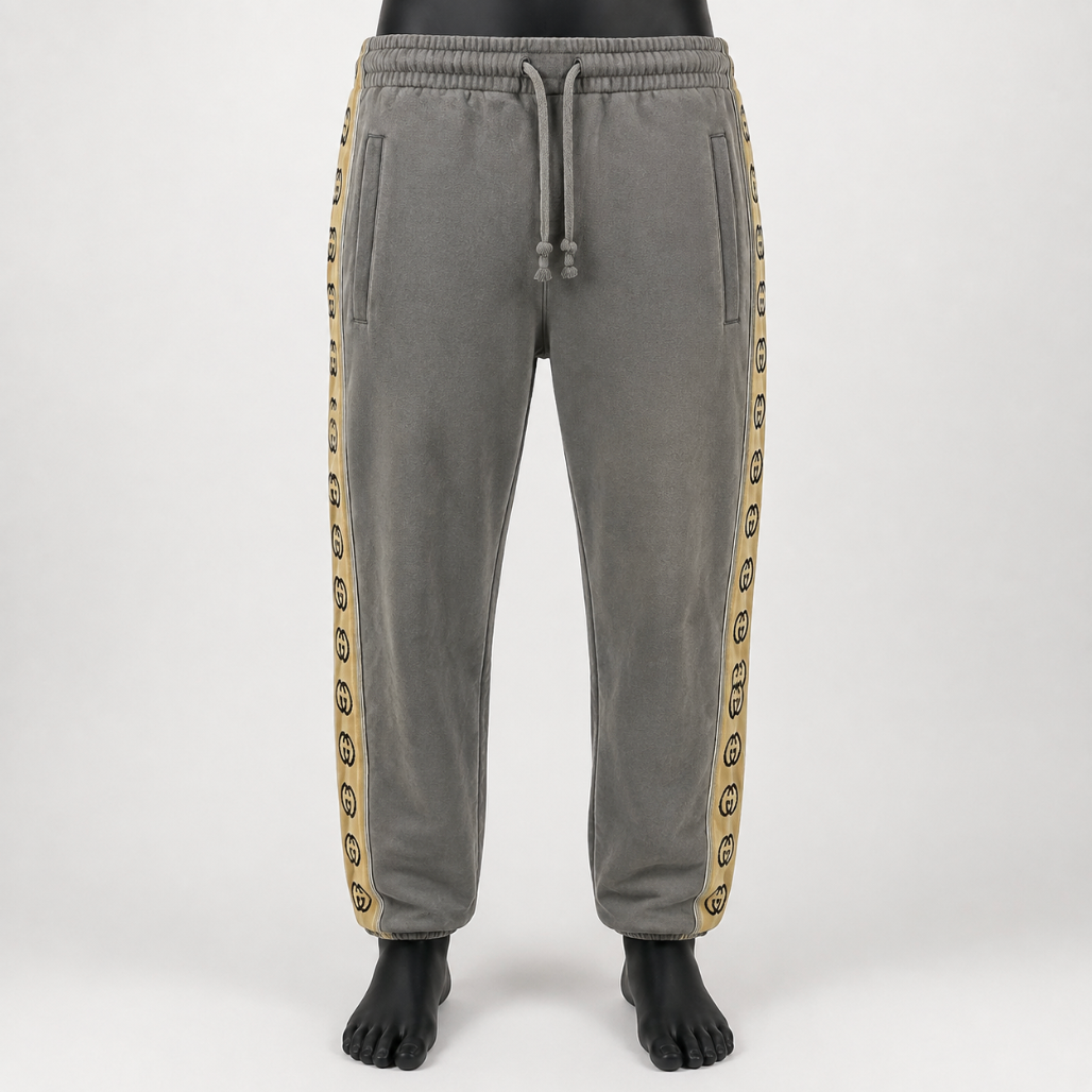 Gucci Men's GG Tape Joggers Grey
