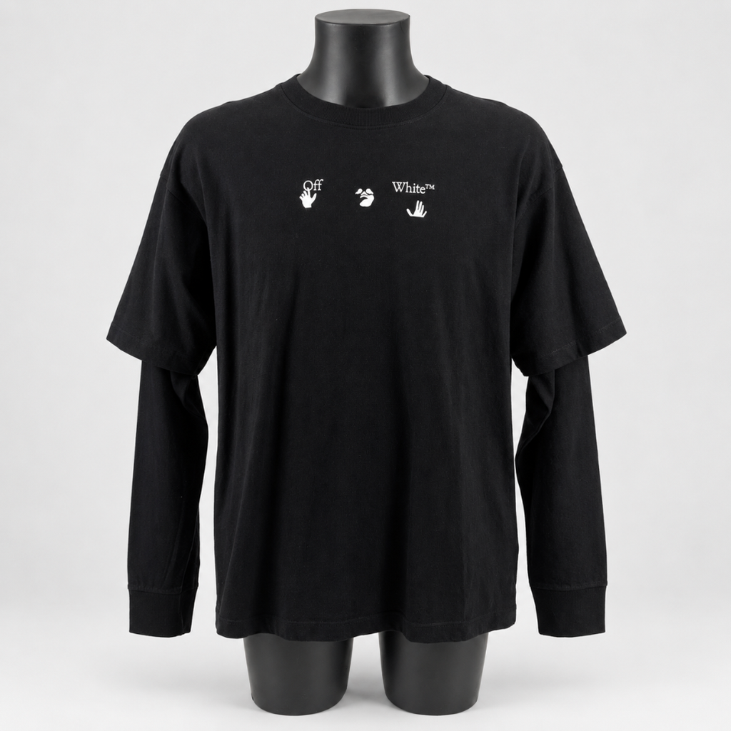 Off White Red Marker Double Sleeve T Black/Red