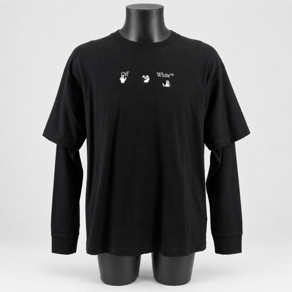 Off White Red Marker Double Sleeve T Black/Red