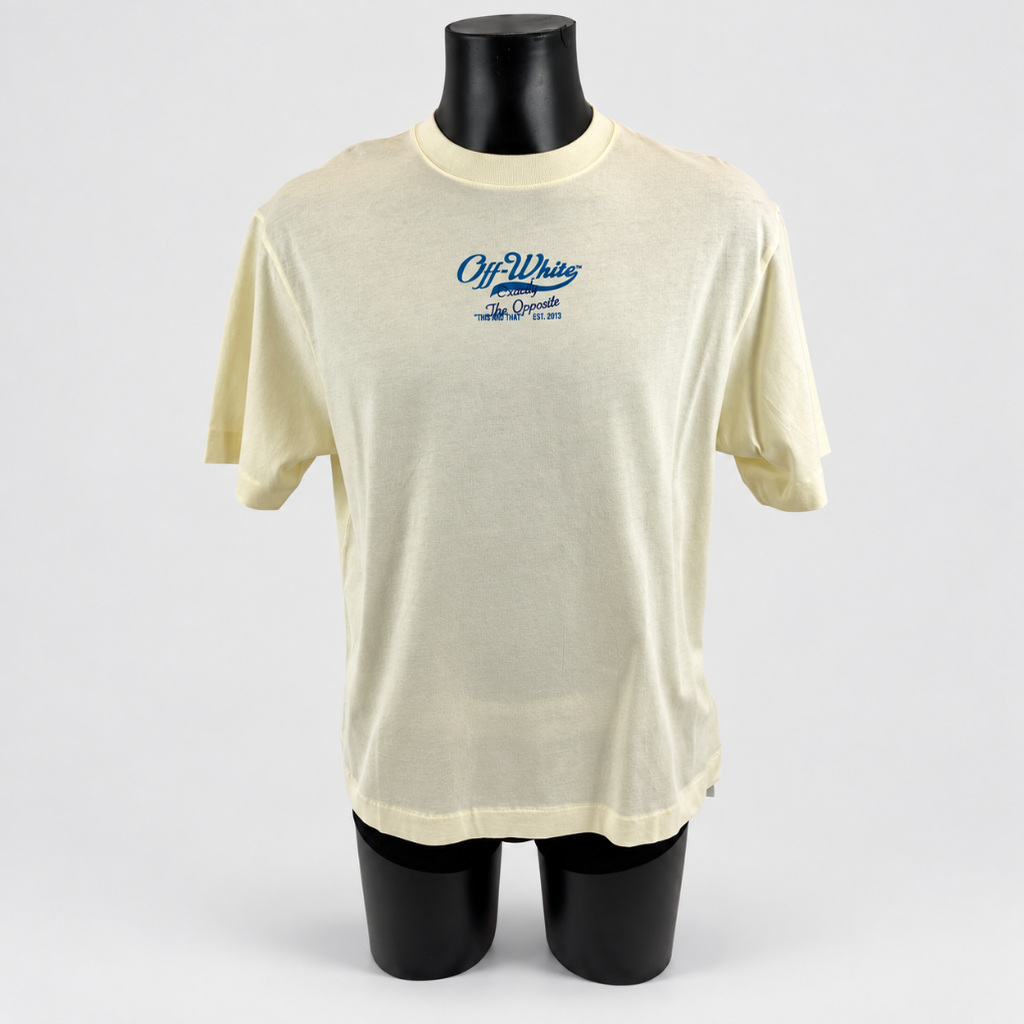 Off White Script Logo Over Skate S/S Tee Ivory