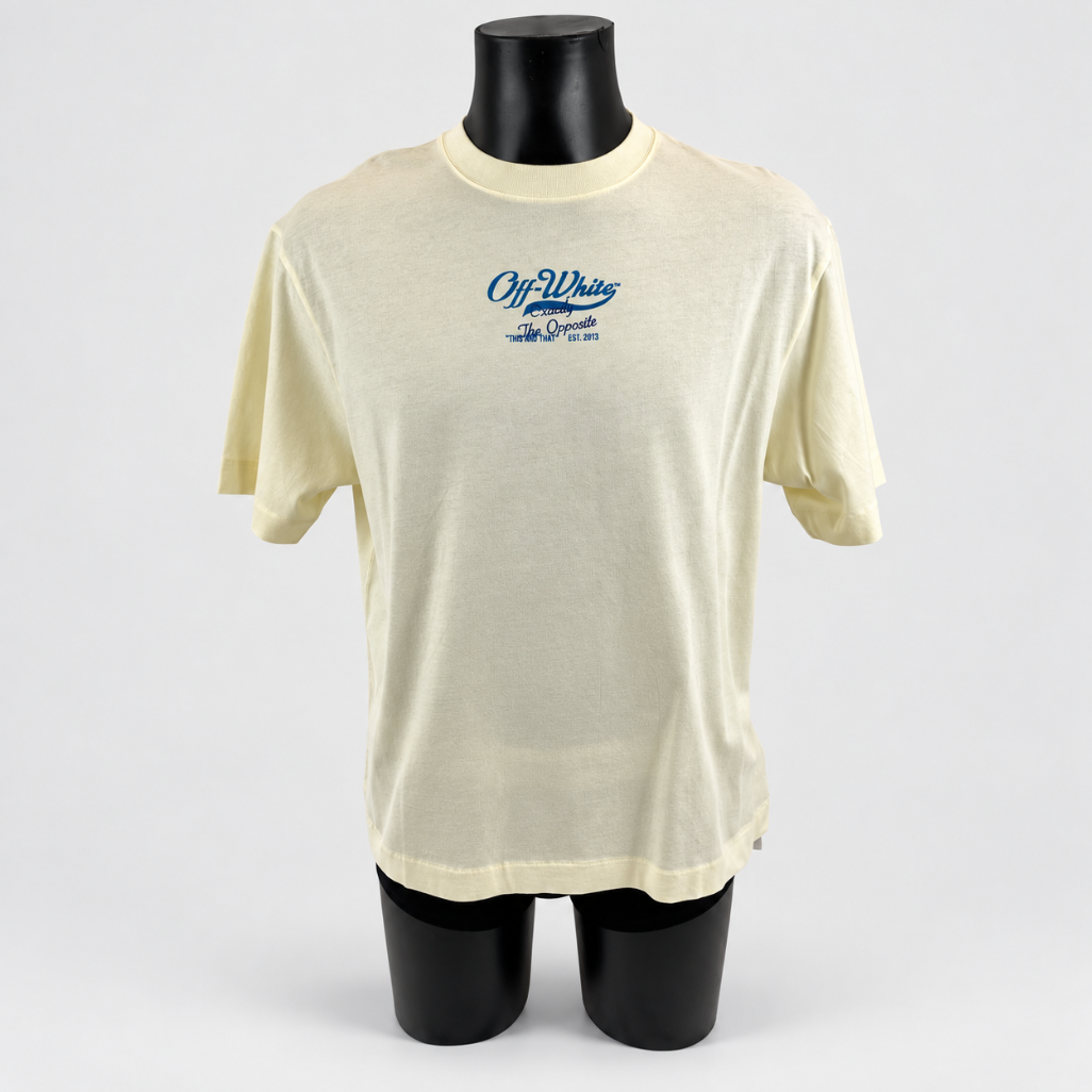 Off White Script Logo Over Skate S/S Tee Ivory