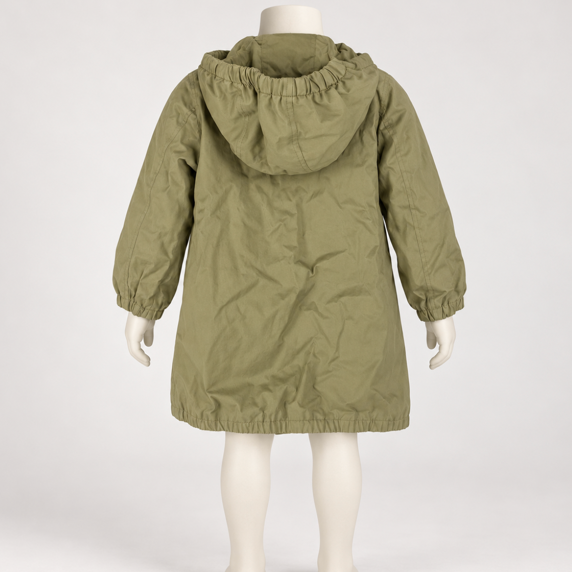 Burberry Kids Gabardine Hooded Parka Olive - Kids