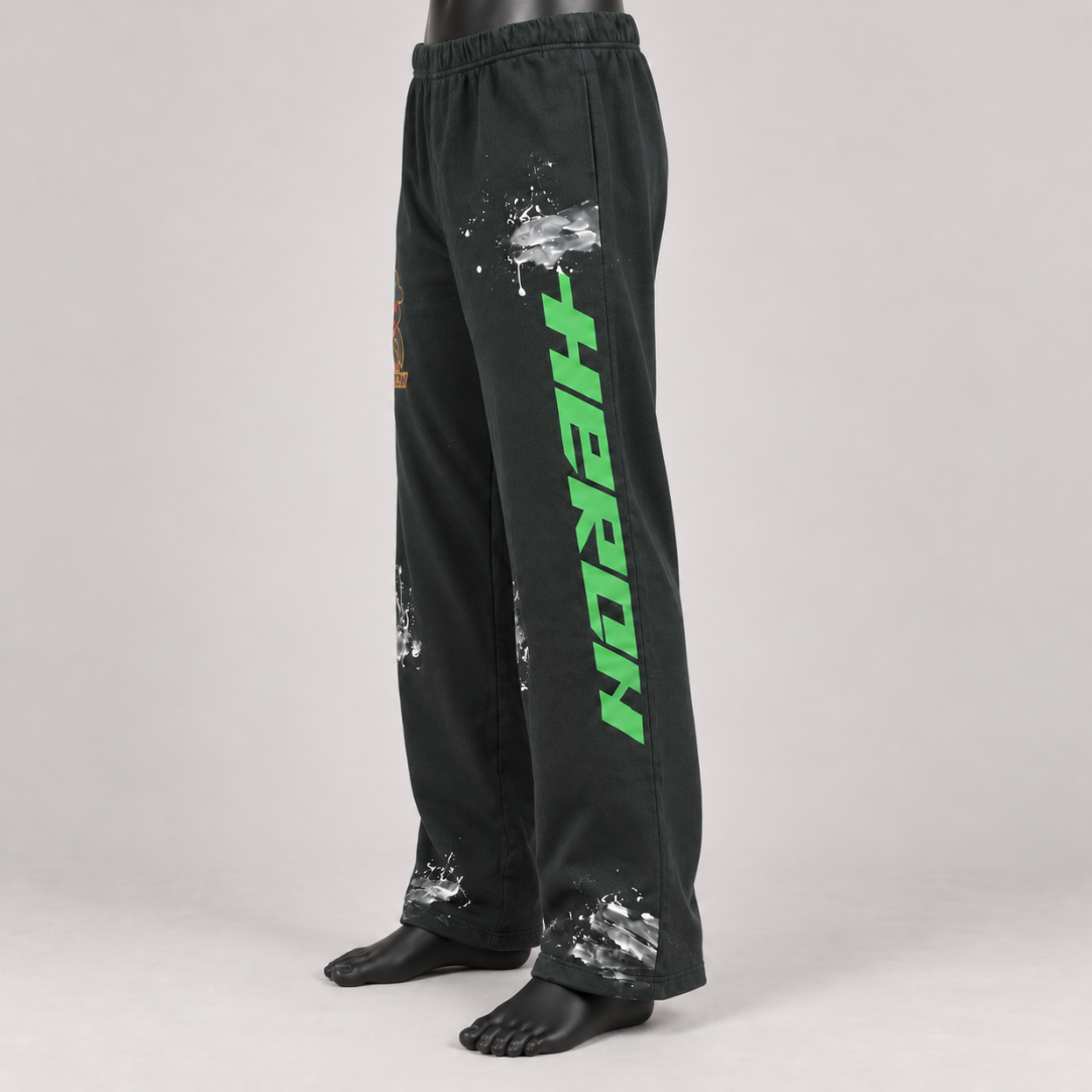 Heron Preston Monster Paint Splatter Joggers – Black