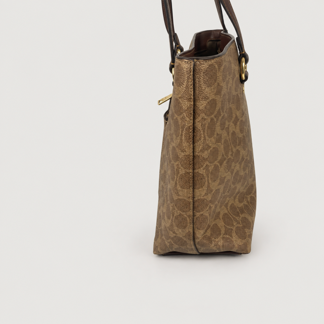 Coach Gallery Tote in Signature Canvas in Khaki/Saddle 2