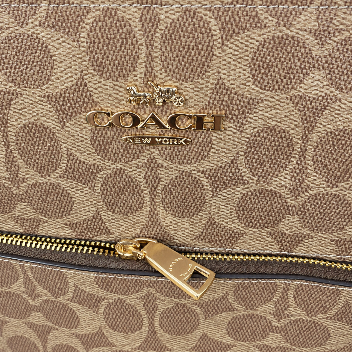 Coach Gallery Tote in Signature Canvas in Khaki/Saddle 2