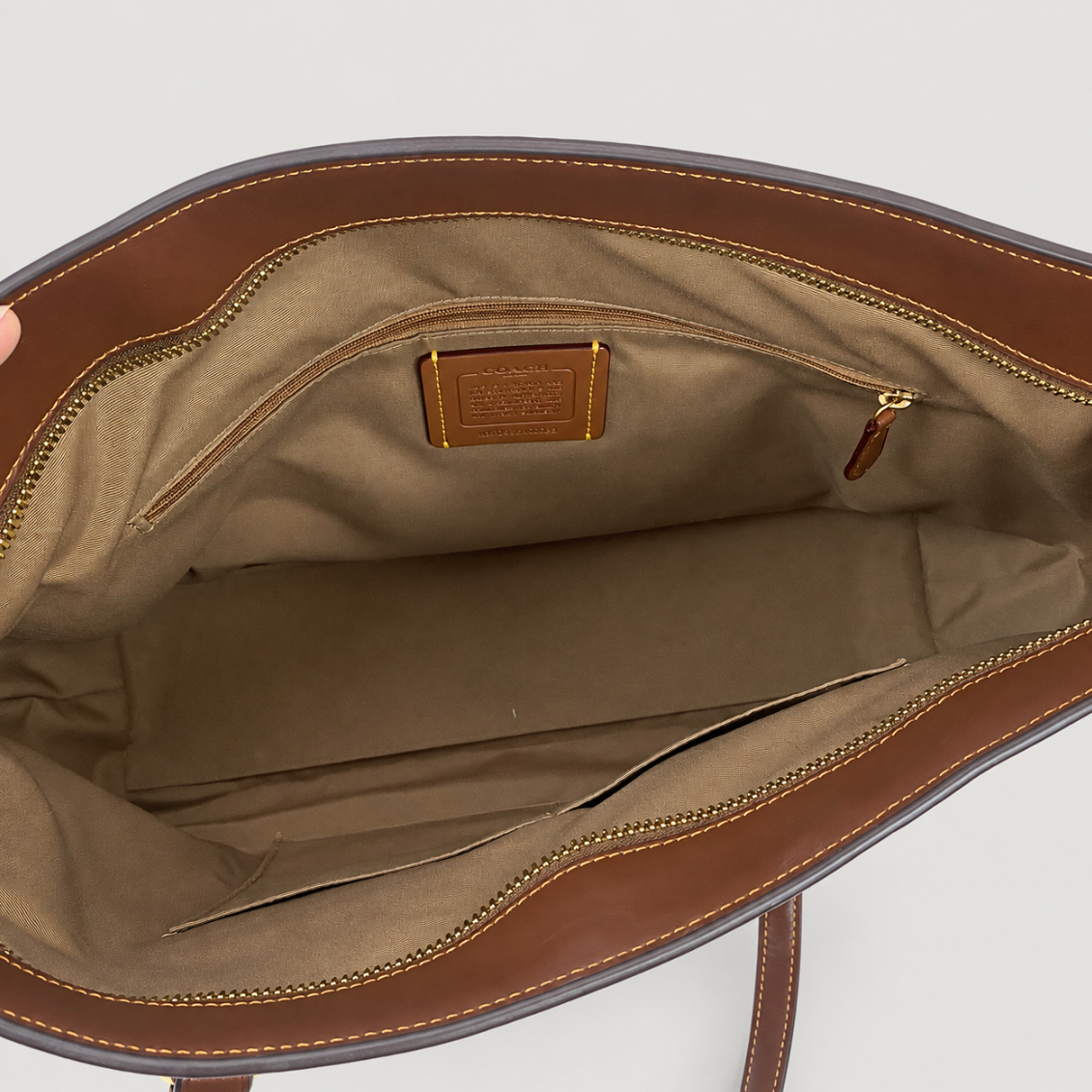 Coach Gallery Tote in Signature Canvas in Khaki/Saddle 2