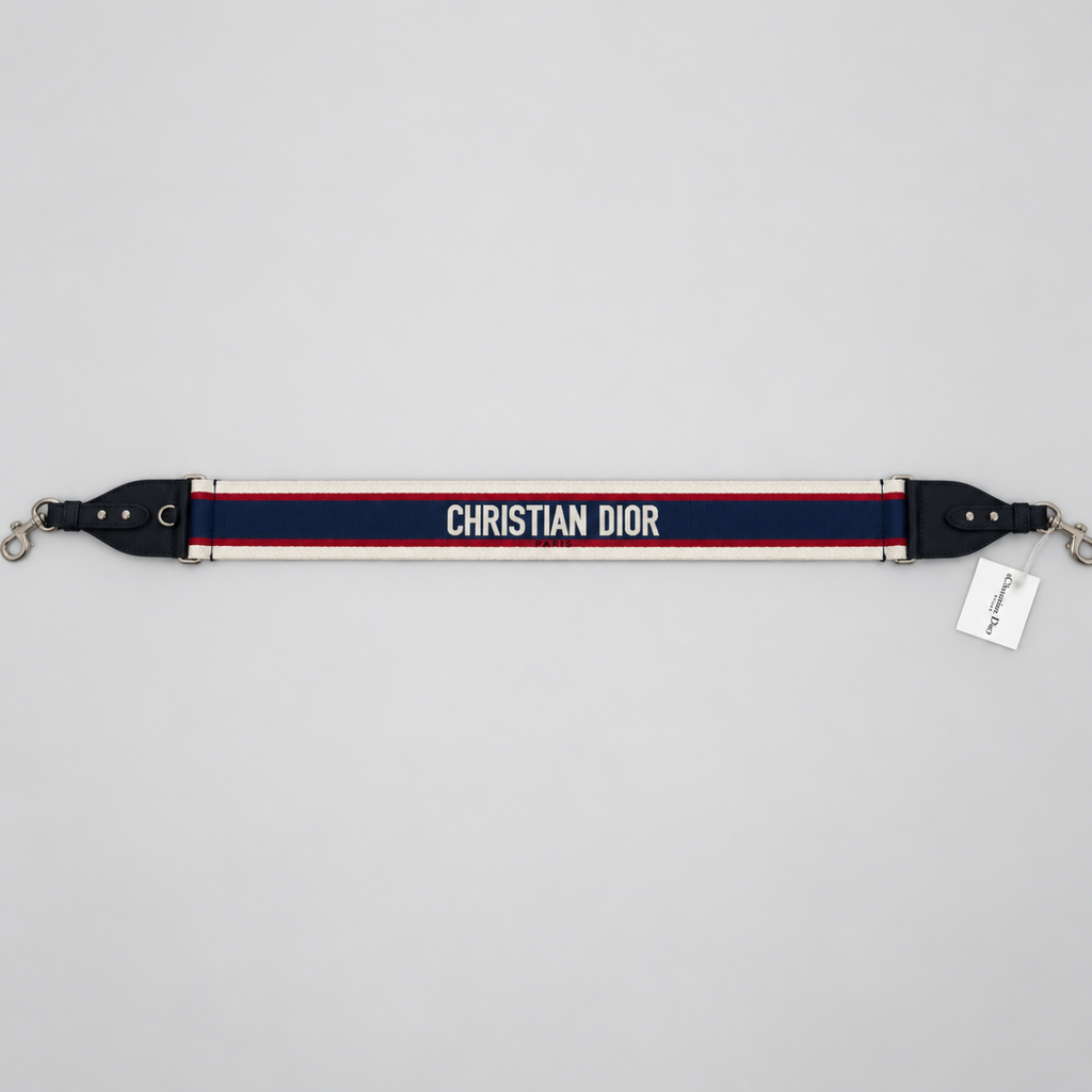 DiorAlps Canvas Shoulder Strap with Ring Blanc/Bleu