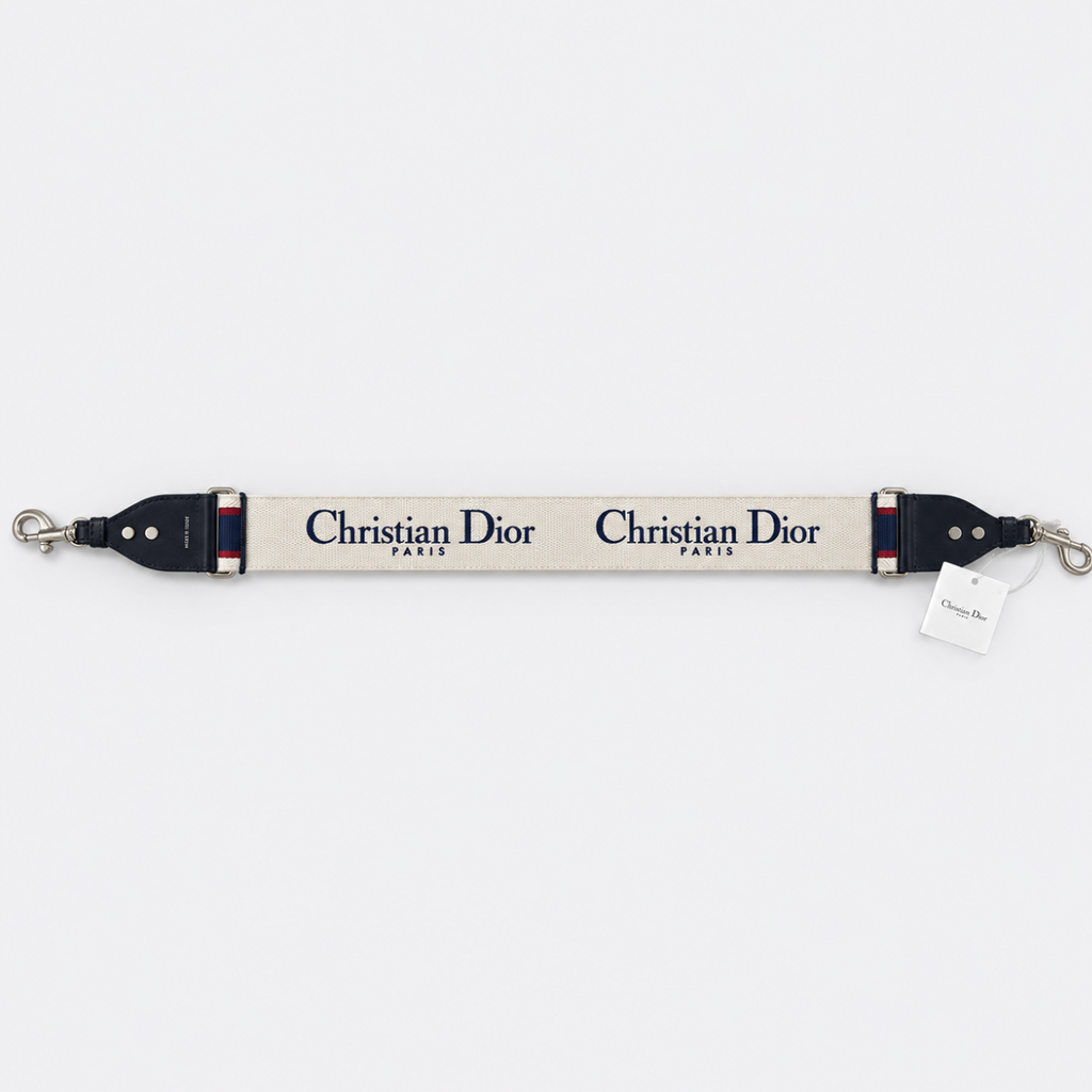 DiorAlps Canvas Shoulder Strap with Ring Blanc/Bleu