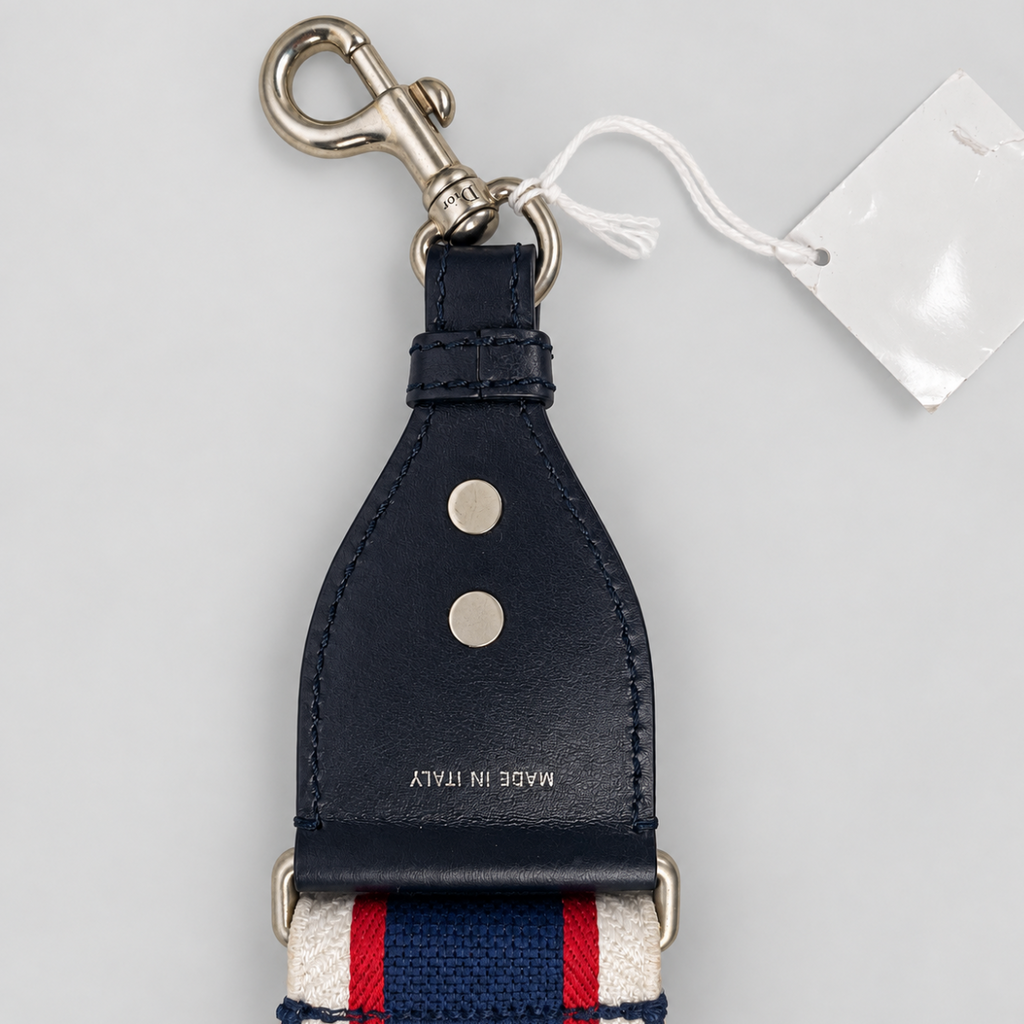 DiorAlps Canvas Shoulder Strap with Ring Blanc/Bleu