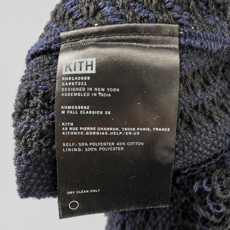 Kith Mixed Stripe Tweed Boxy Collared Overshirt Nocturnal