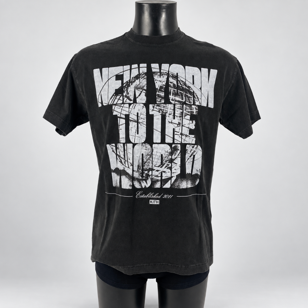 Kith NY to the World Unisphere Vintage Tee Black