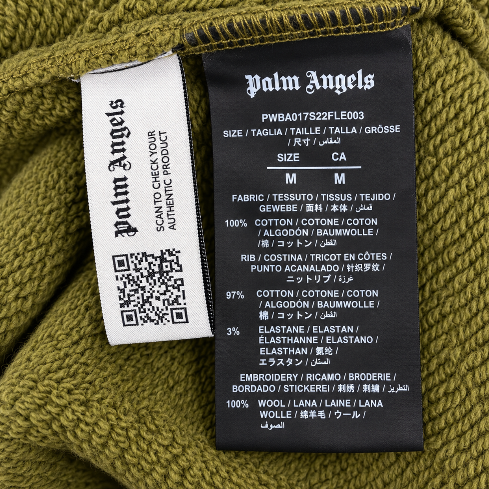Palm Angels Leopard Bear Sweatshirt Military Green