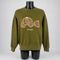 Palm Angels Leopard Bear Sweatshirt Military Green