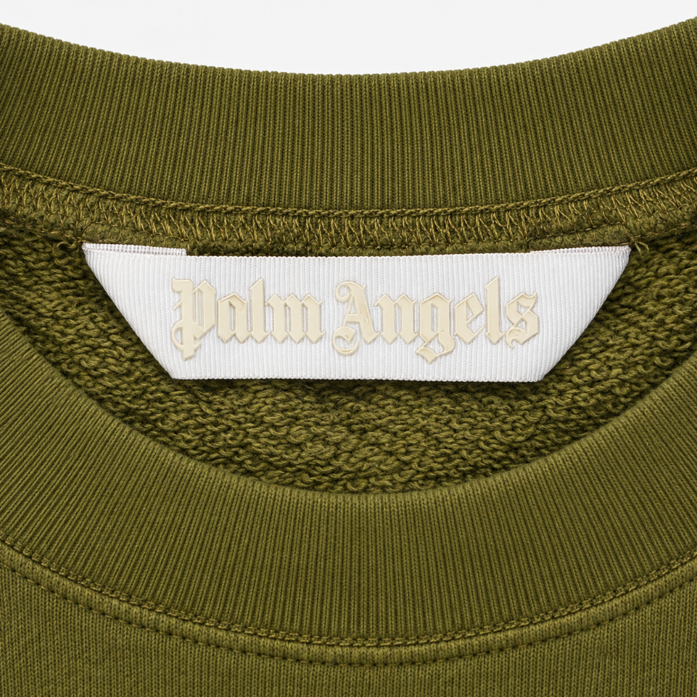 Palm Angels Leopard Bear Sweatshirt Military Green
