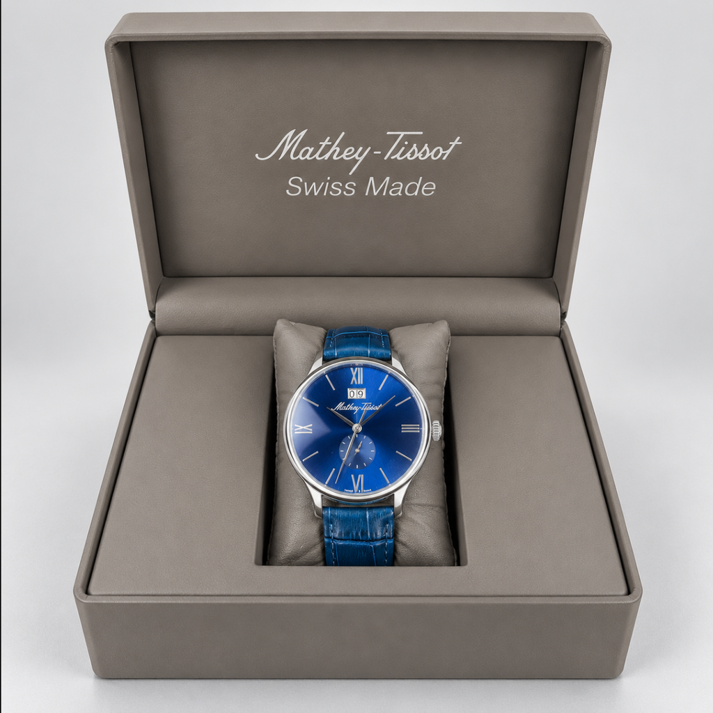 Mathey-Tissot Edmond - Blue Dial Leather Watch