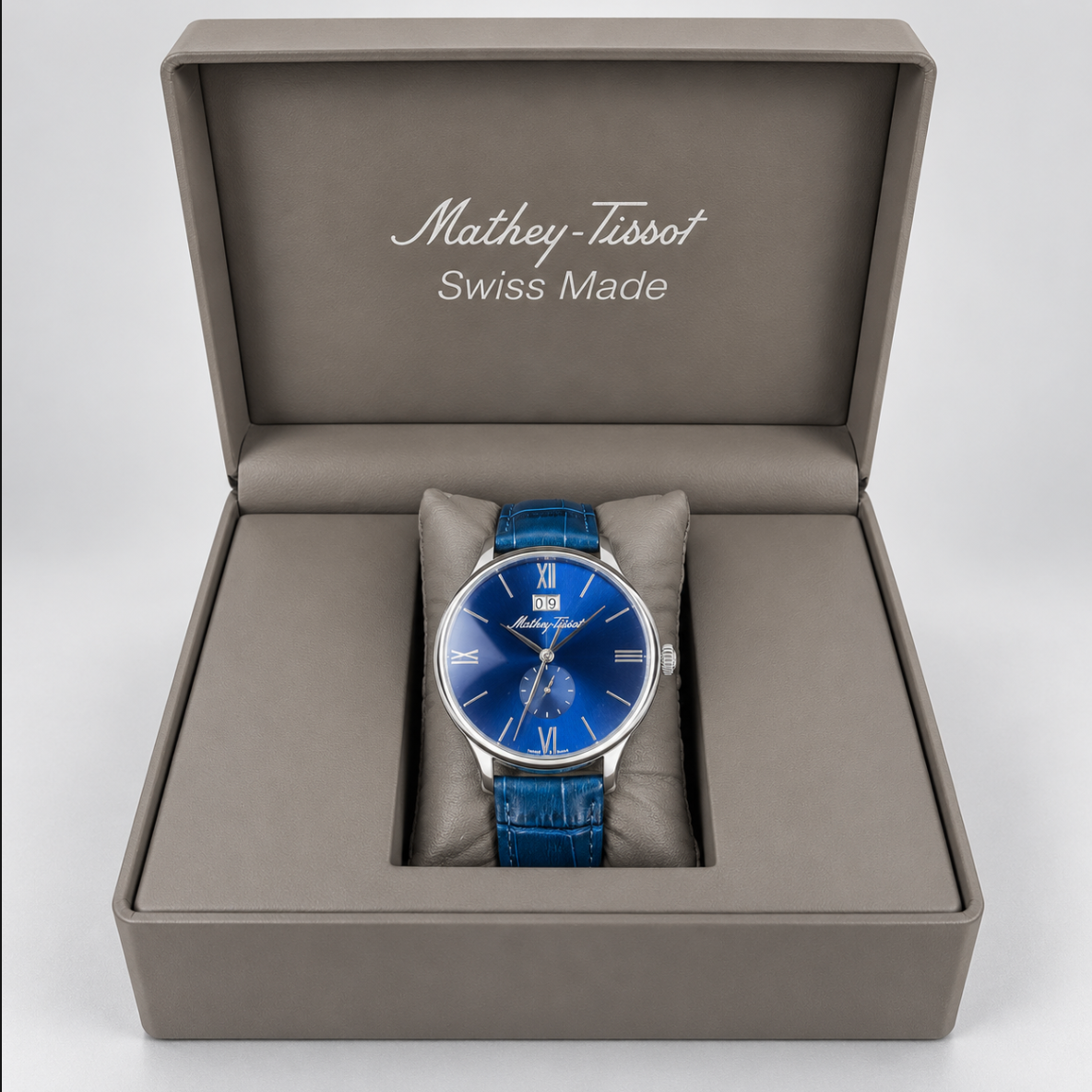 Mathey-Tissot Edmond - Blue Dial Leather Watch