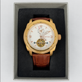 Heritor Helmsley Semi-Skeleton Automatic Watch Rose Gold