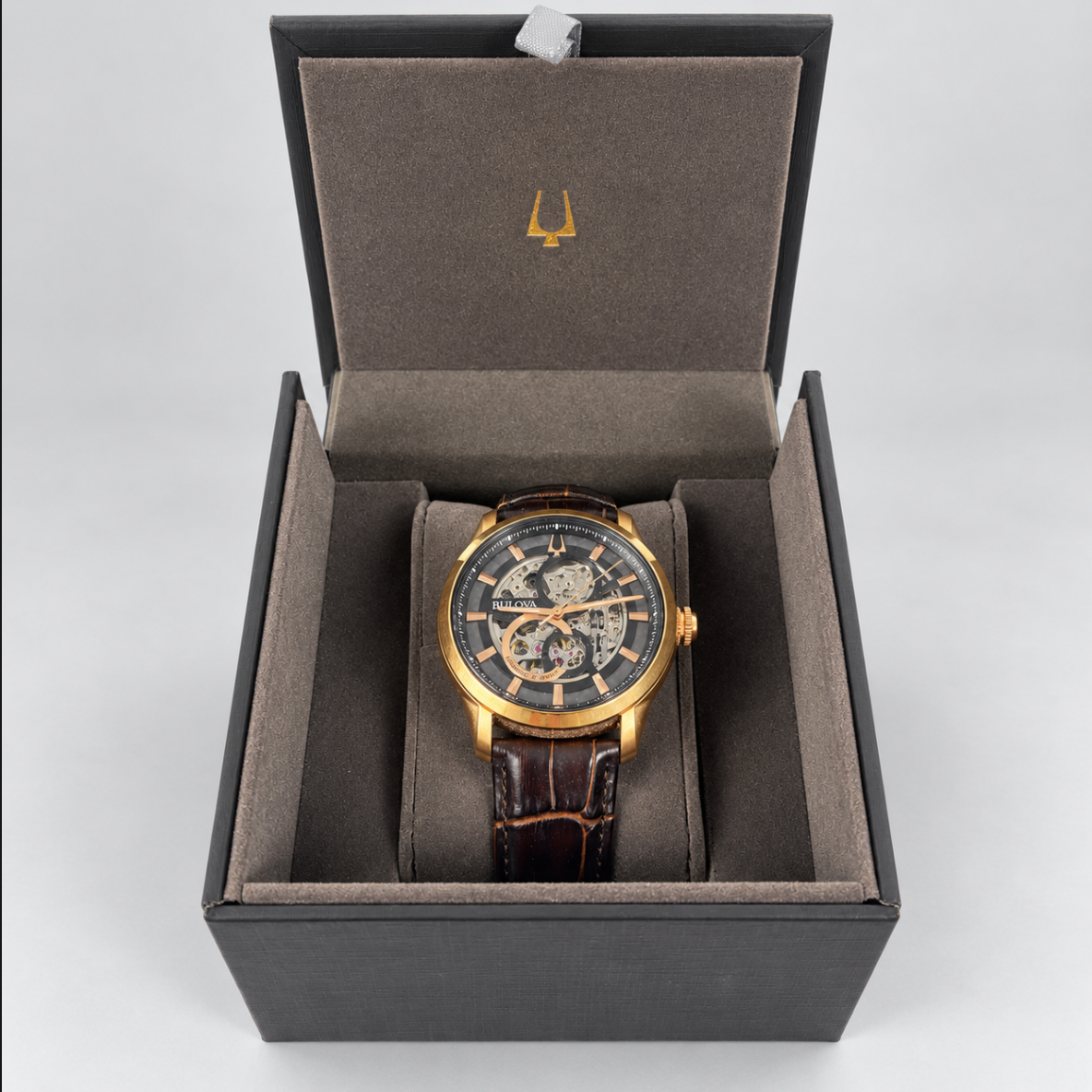 Bulova Sutton Automatic Skeleton 43mm Rose Gold Tone Men's Watch