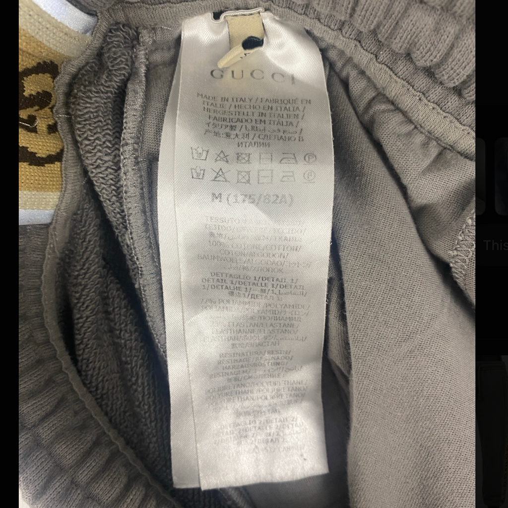 Gucci Men's GG Tape Joggers Grey