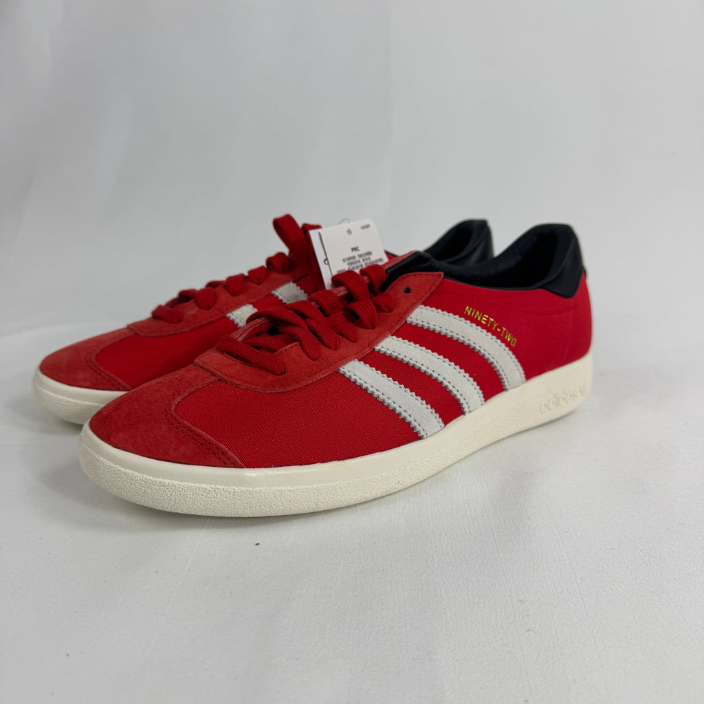 The Adidas Madrid Gary Neville Signed is a rare football boot associated with Gary Neville, featuring a classic Adidas
